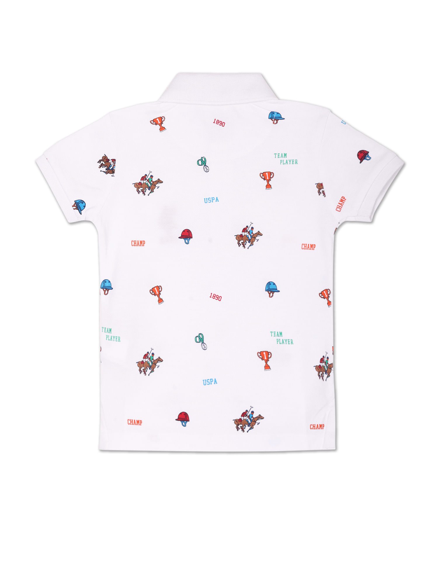 U.S. Polo Assn. Kids Boys Brand Print Cotton Polo Shirt