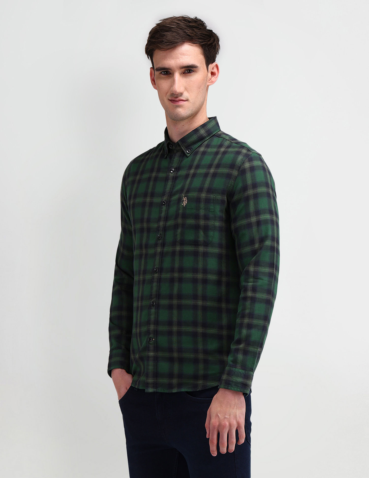 U.S. Polo Assn. Denim Co. Slim Fit Tartan Checked Shirt