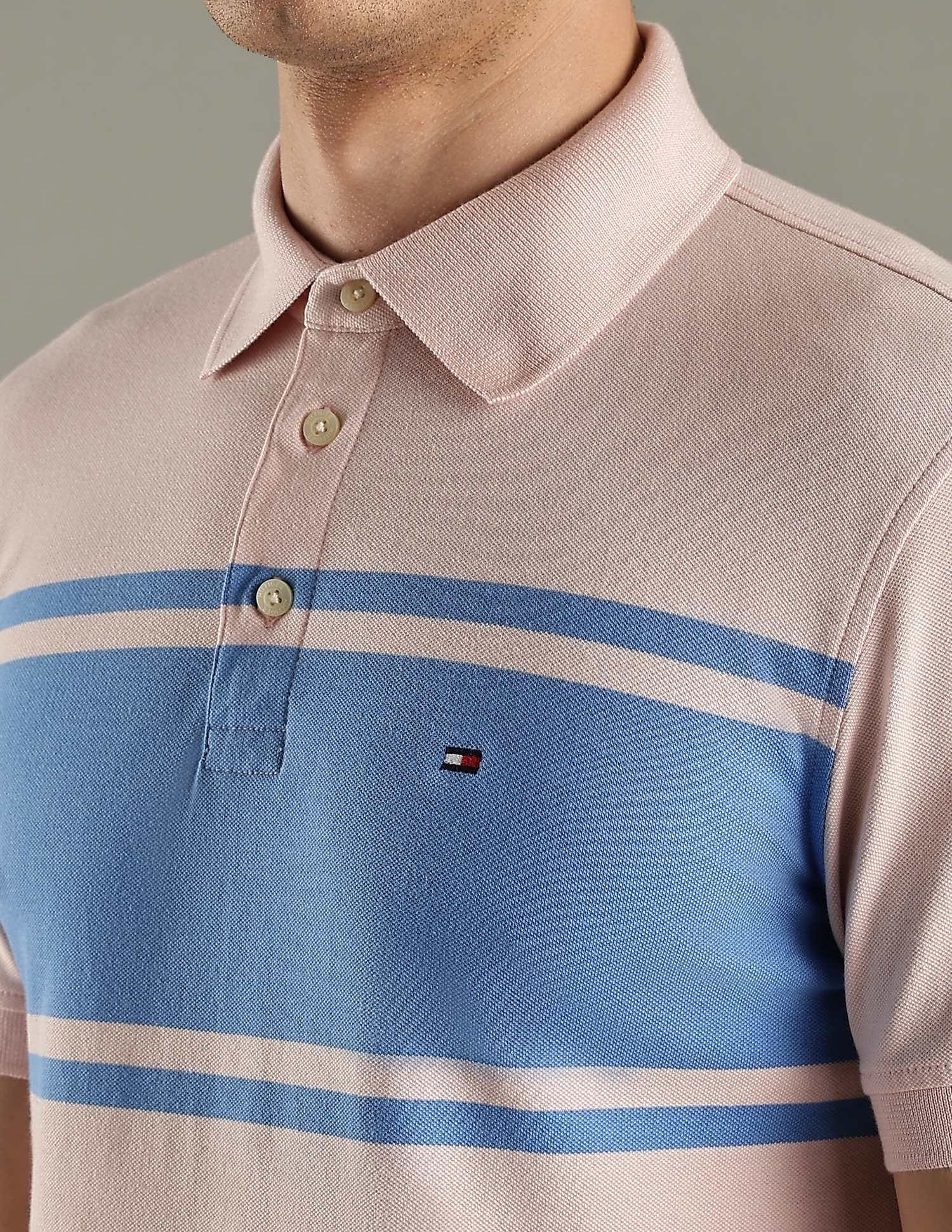 Tommy Hilfiger Striped Slim-Fit Cotton Polo T-Shirt
