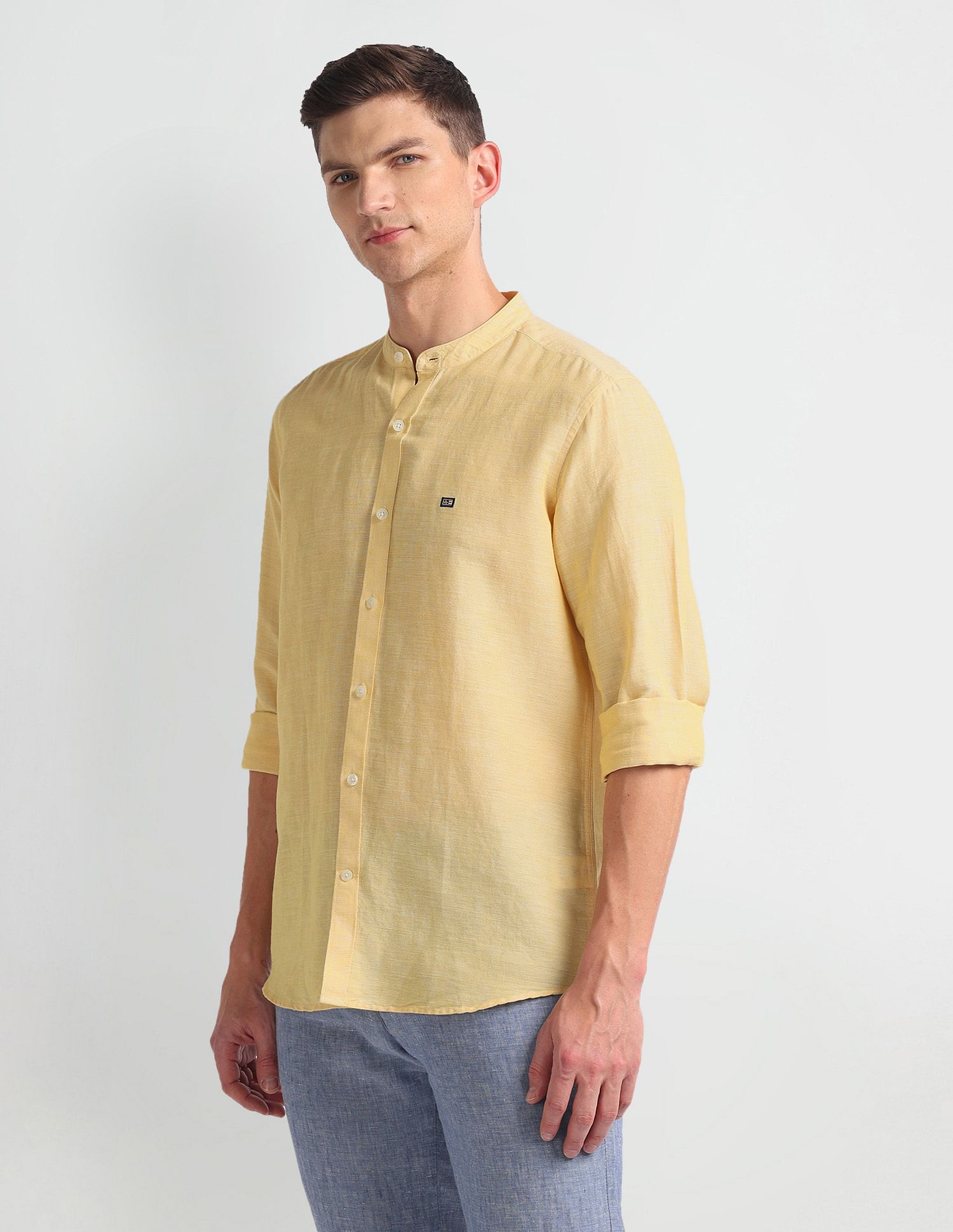 Arrow Sports Linen Blend Slim Fit Shirt