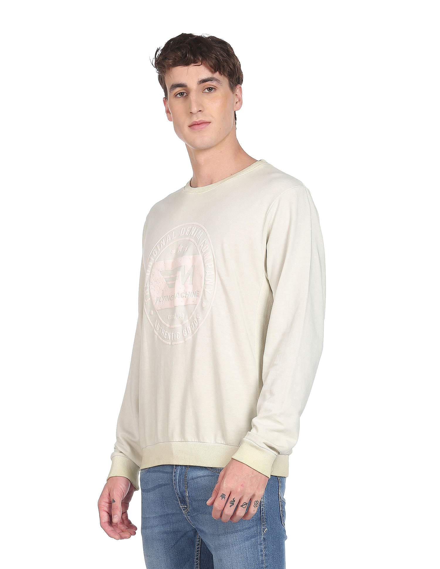 Flying Machine Crew Neck Brand Print Sweatshirt