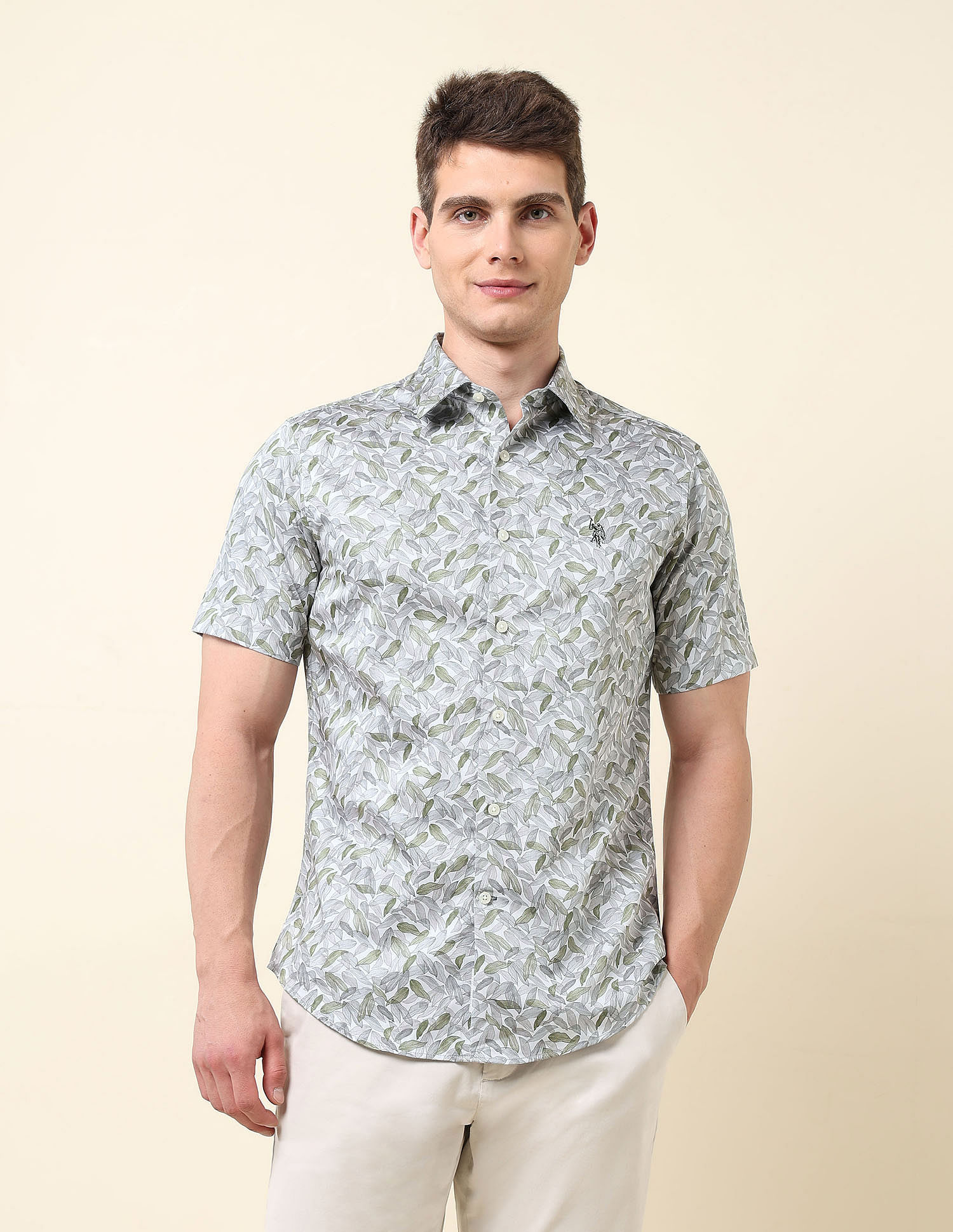 U.S. Polo Assn. Tropical Printed Satin Shirt