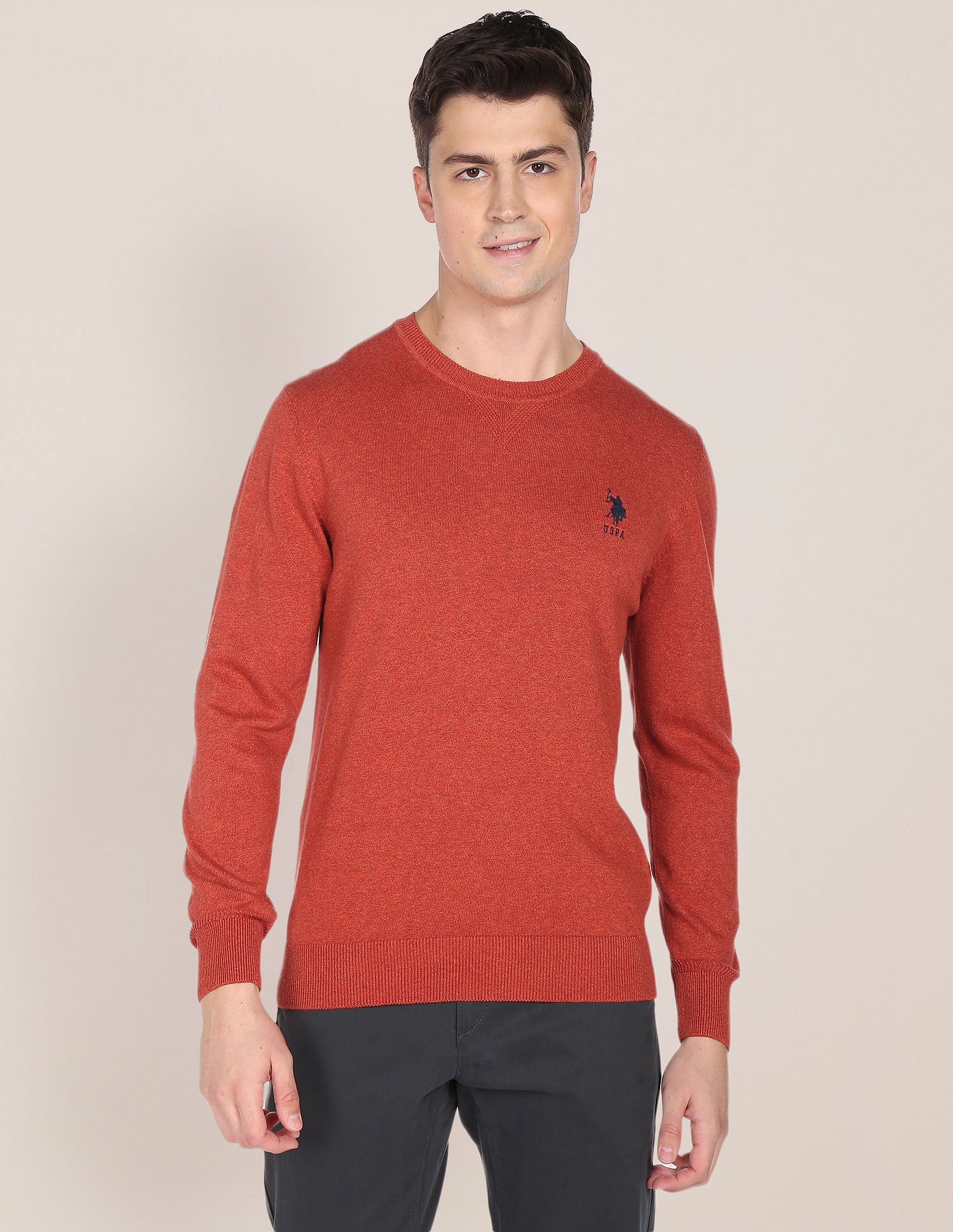 U.S. Polo Assn. Heathered Cotton Sweater