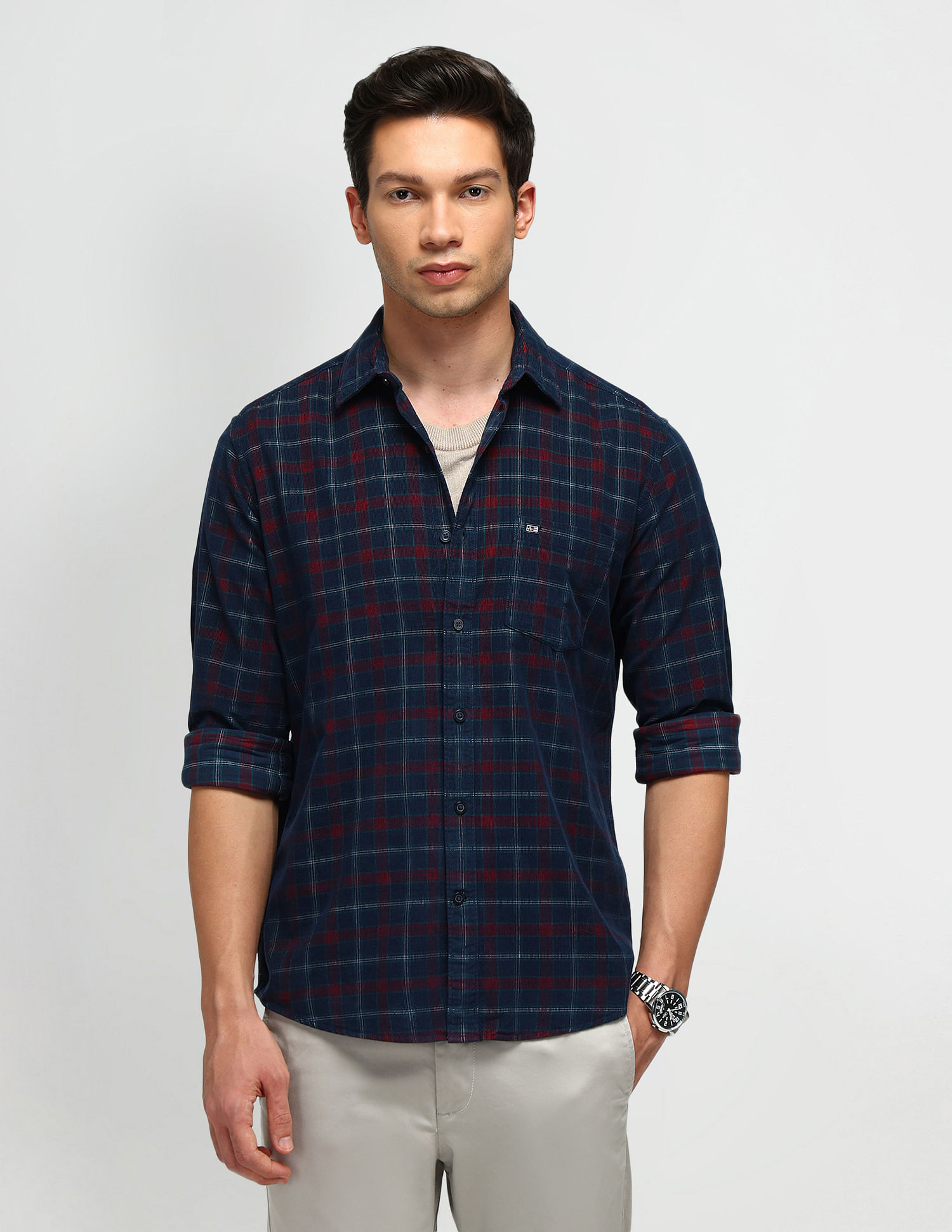 Arrow Sport Slim Fit Lightweight Corduroy Shirt