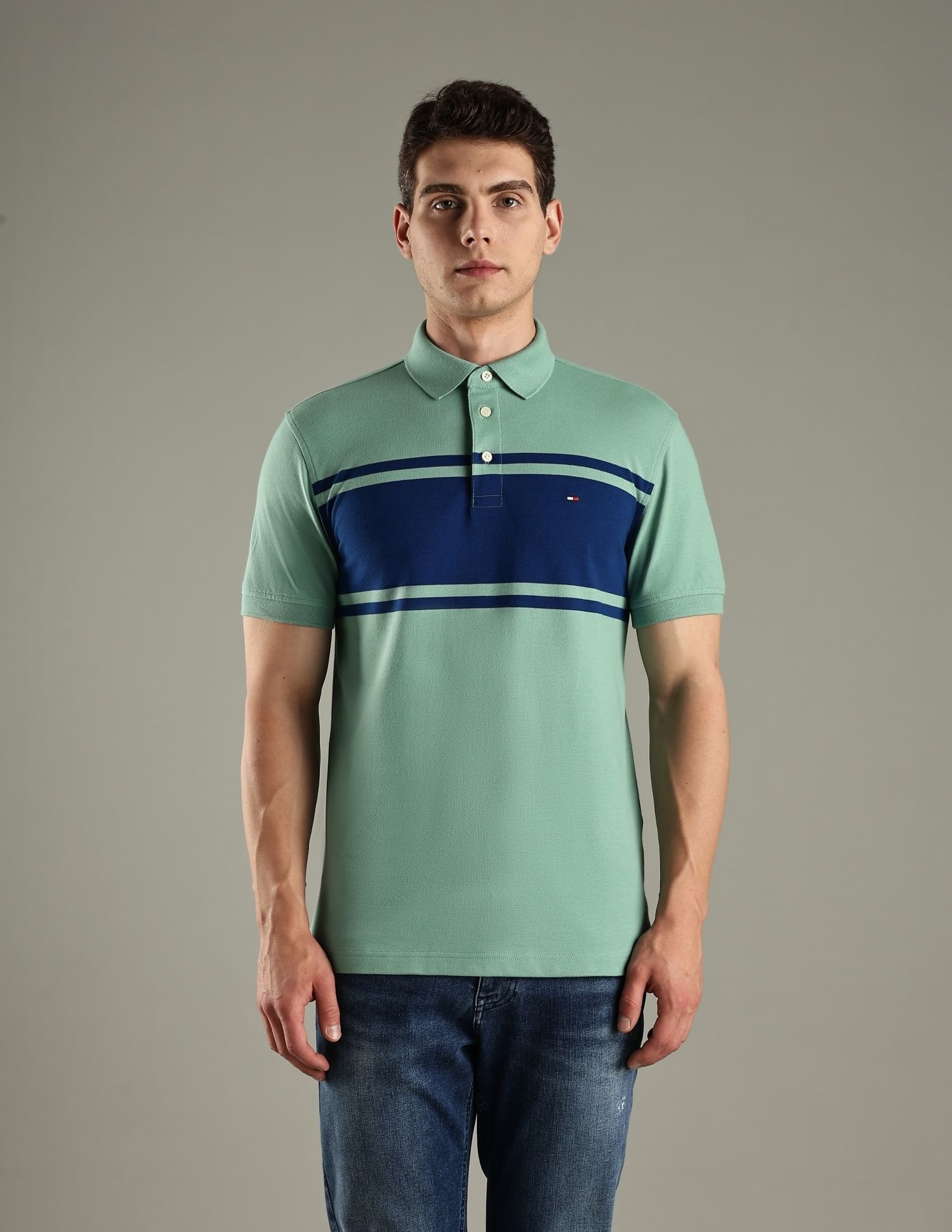 Tommy Hilfiger Striped Slim-Fit Cotton Polo T-Shirt