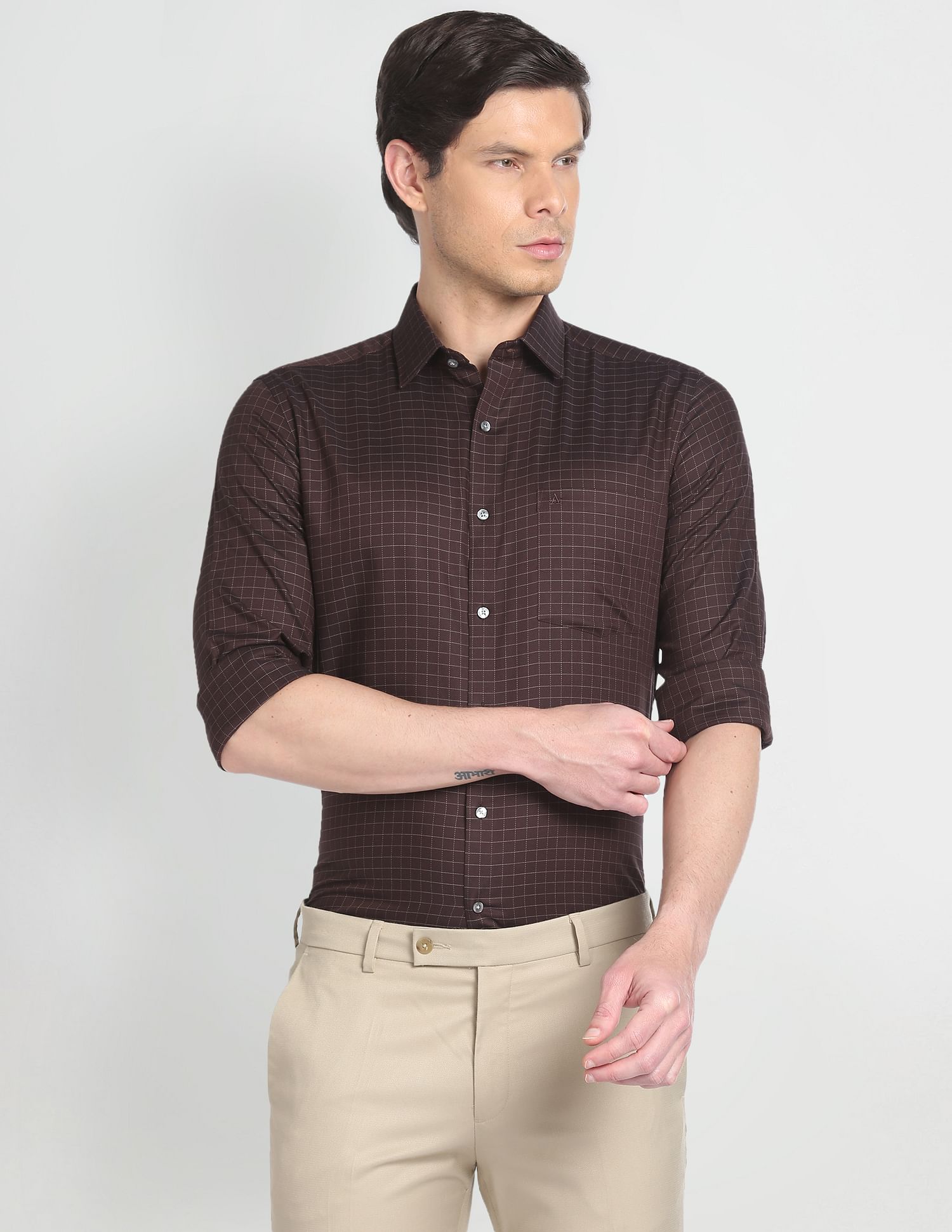 Arrow Graph Check Twill Formal Shirt