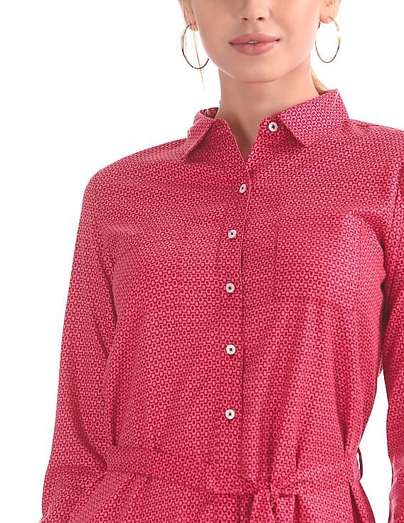 U.S. Polo Assn. Women Geometric Printed Shirt Dress