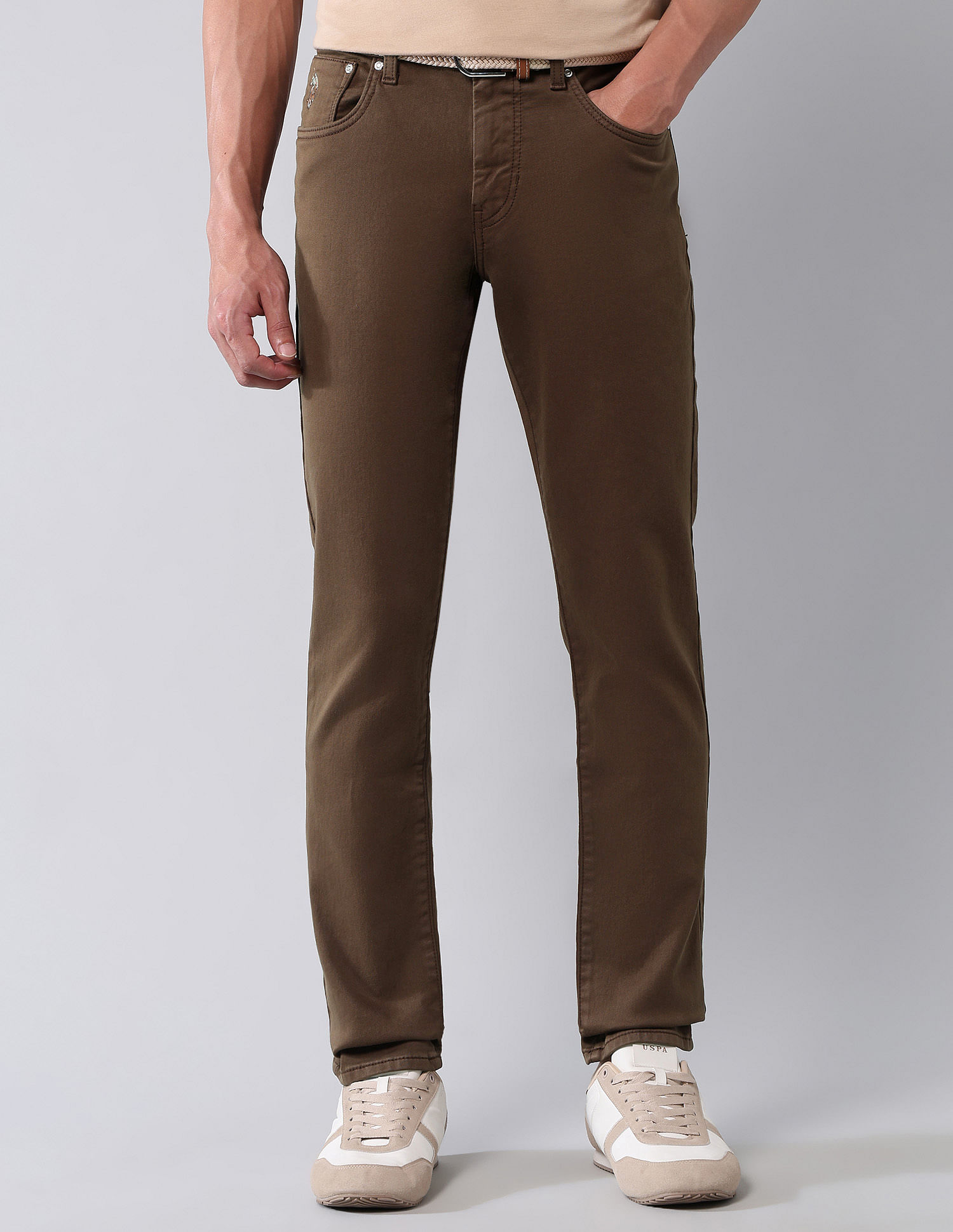 U.S. Polo Assn. Denim Co. Brandon Slim Tapered Fit Brown Jeans