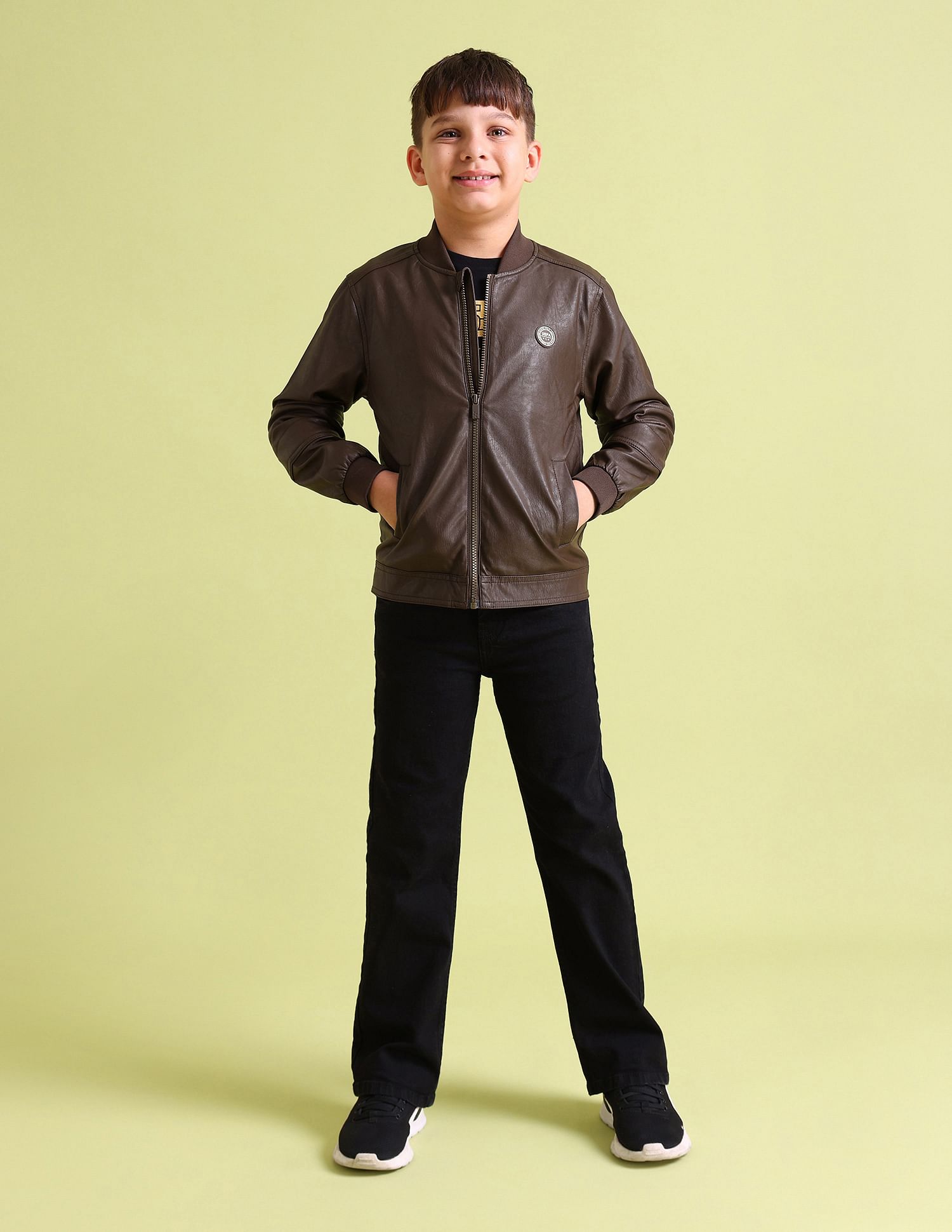 U.S. Polo Assn. Kids Stand Neck Solid Casual Jacket