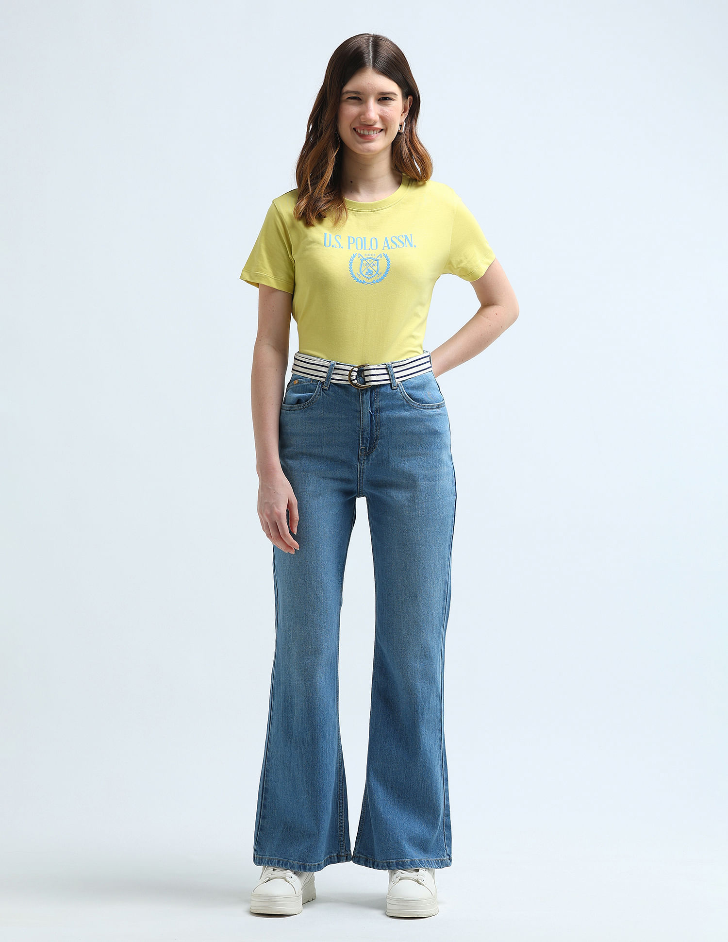 U.S. Polo Assn. Women Regular Fit Cotton T-Shirt