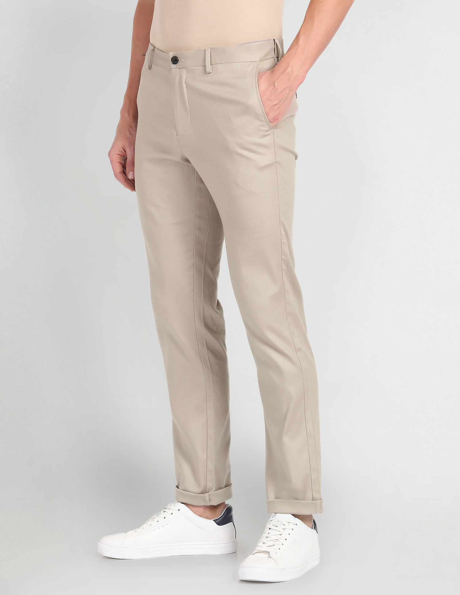 Arrow Sports Solid Dobby Autoflex Trousers