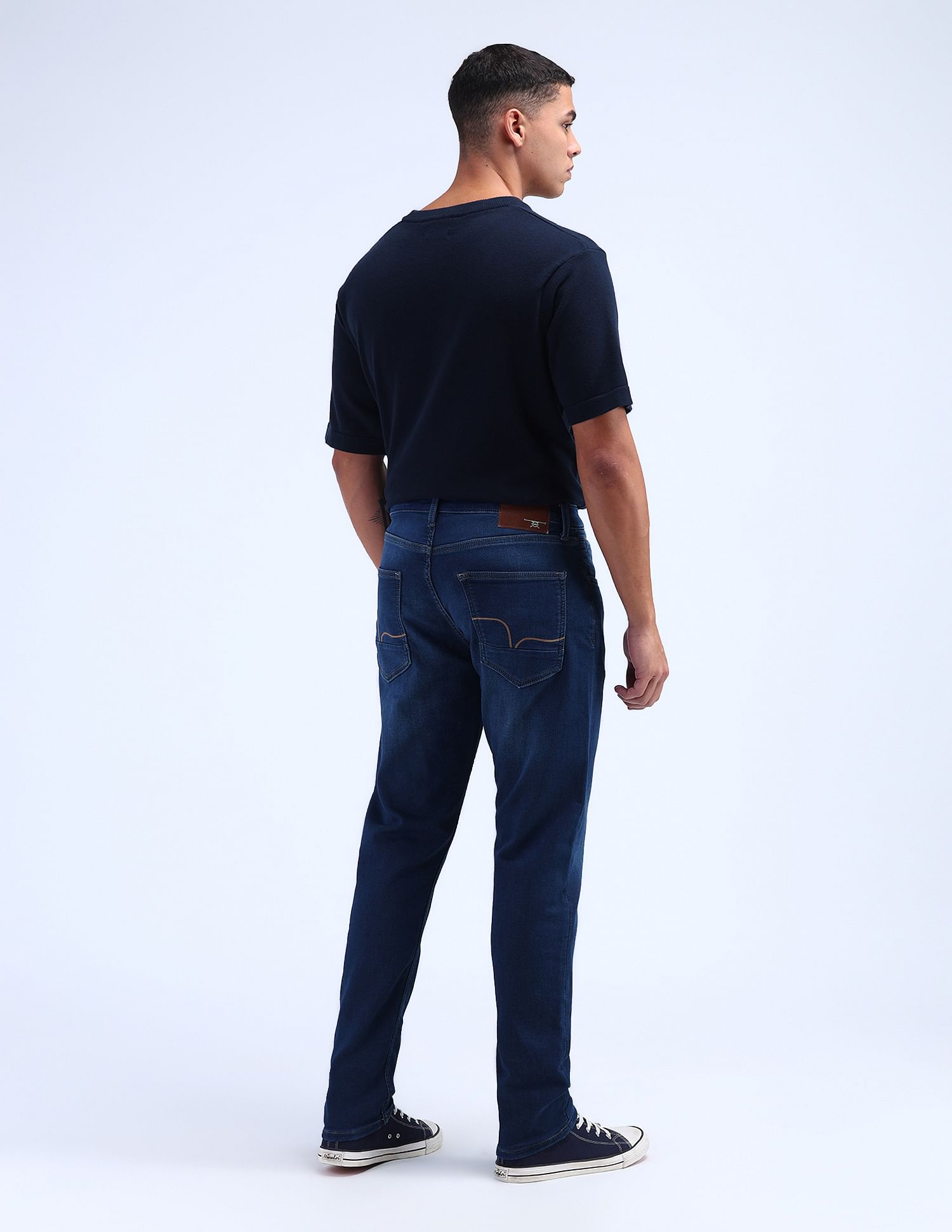 Flying Machine Slash Slim Tapered Fit Jeans