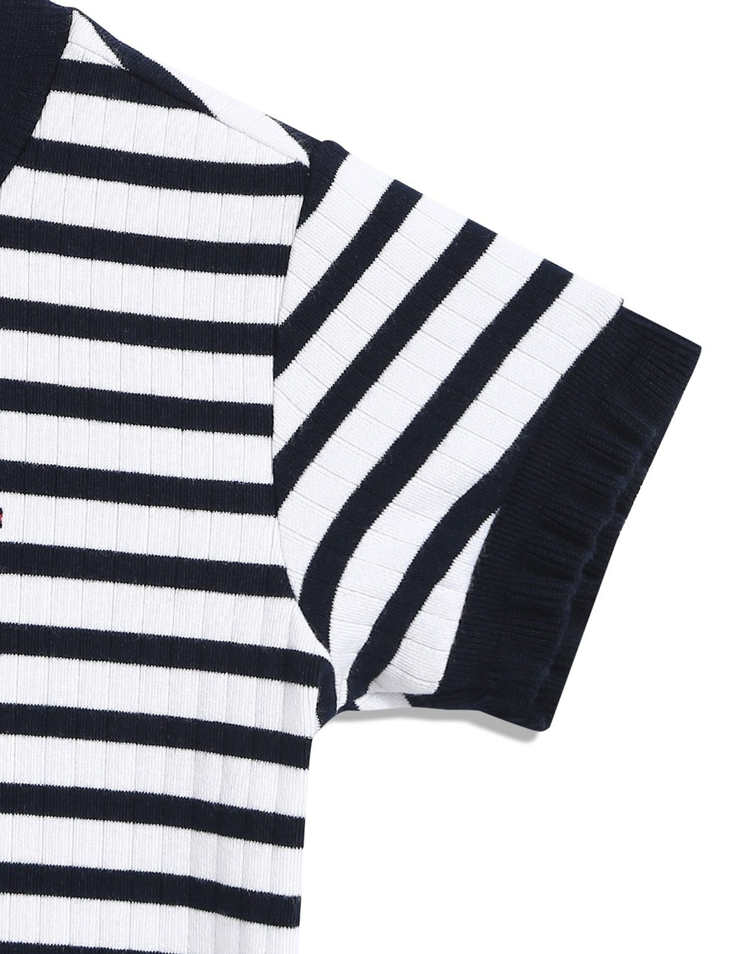 Tommy Hilfiger Kids Girls Striped Slim-Fit Cotton T-Shirt