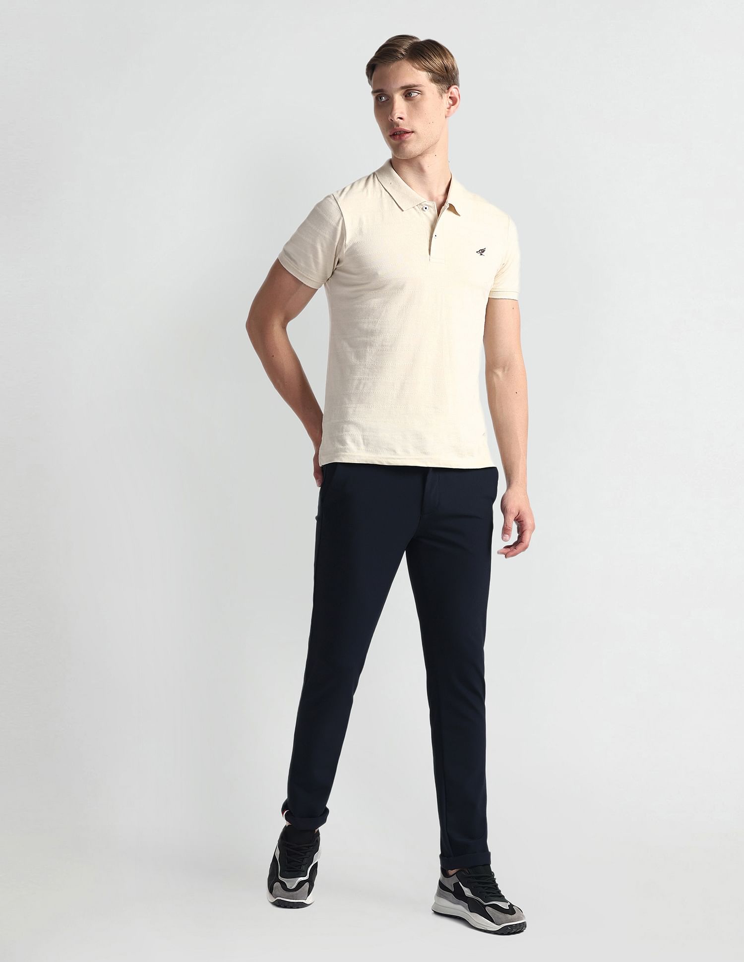 Arrow Sports Nylon Stretch Super Slim Trousers
