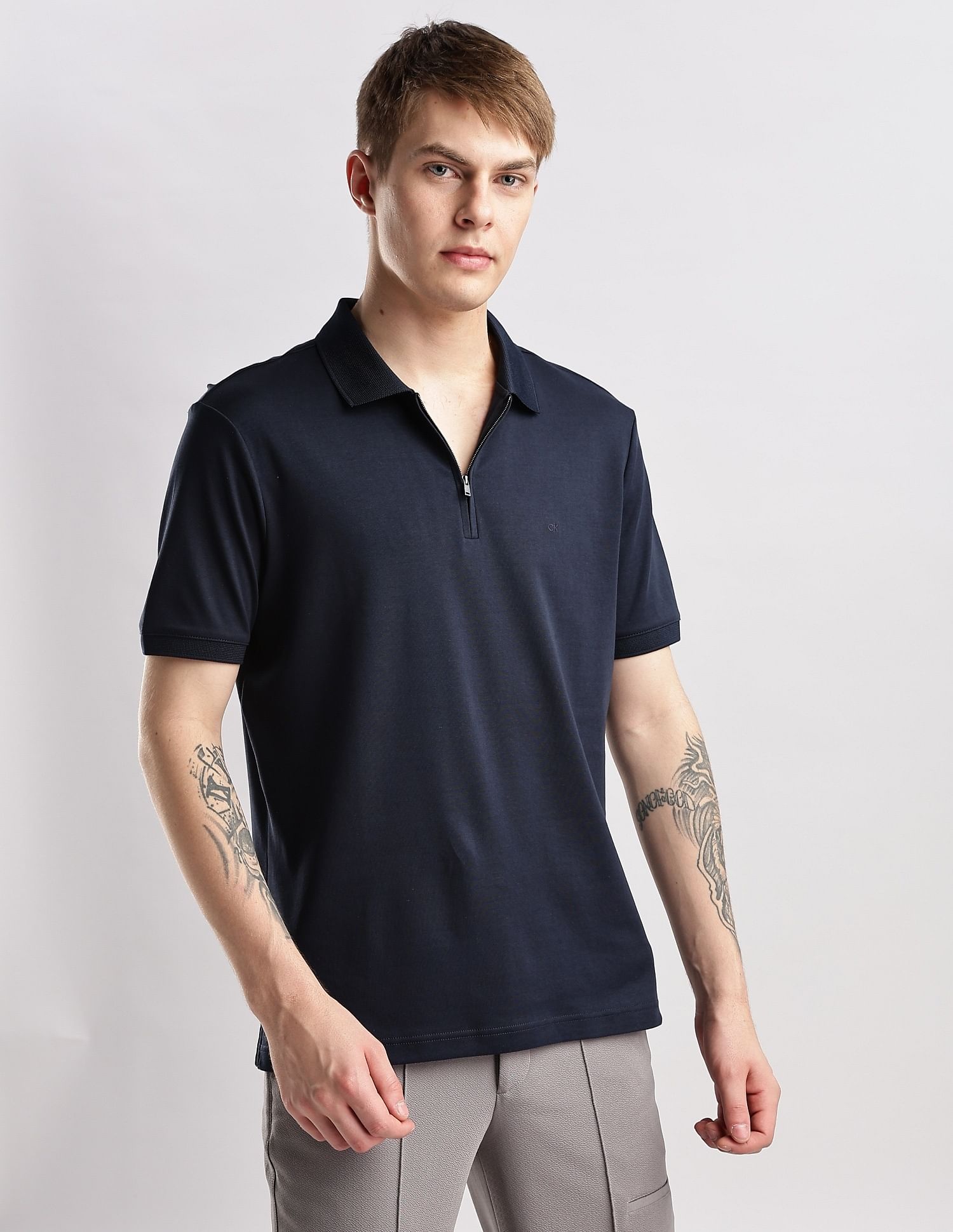 Calvin Klein Jeans Solid Regular Fit Cotton Polo Shirt