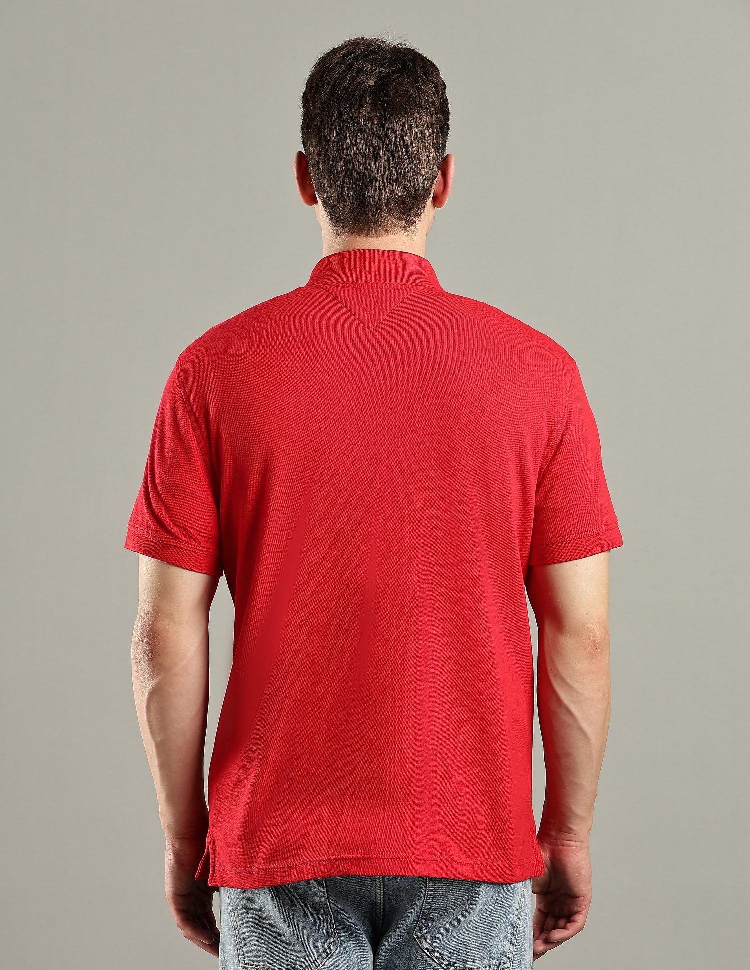 Tommy Hilfiger Solid Regular-Fit Cotton Polo T-Shirt