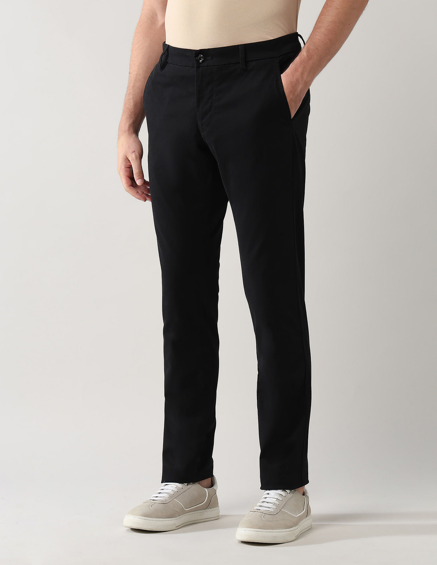 Arrow Sport Twill Slim Fit Solid Chinos