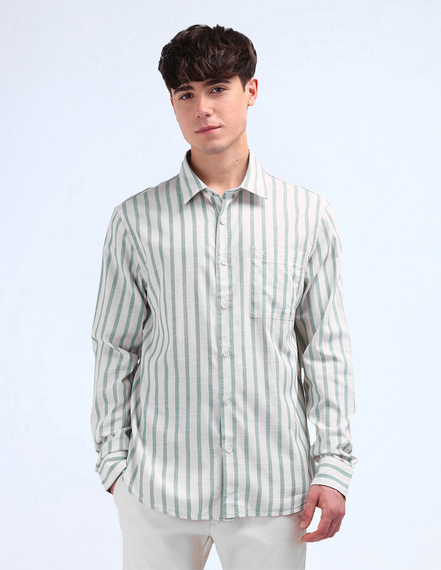 Flying Machine Regular Fit Striped Shirt