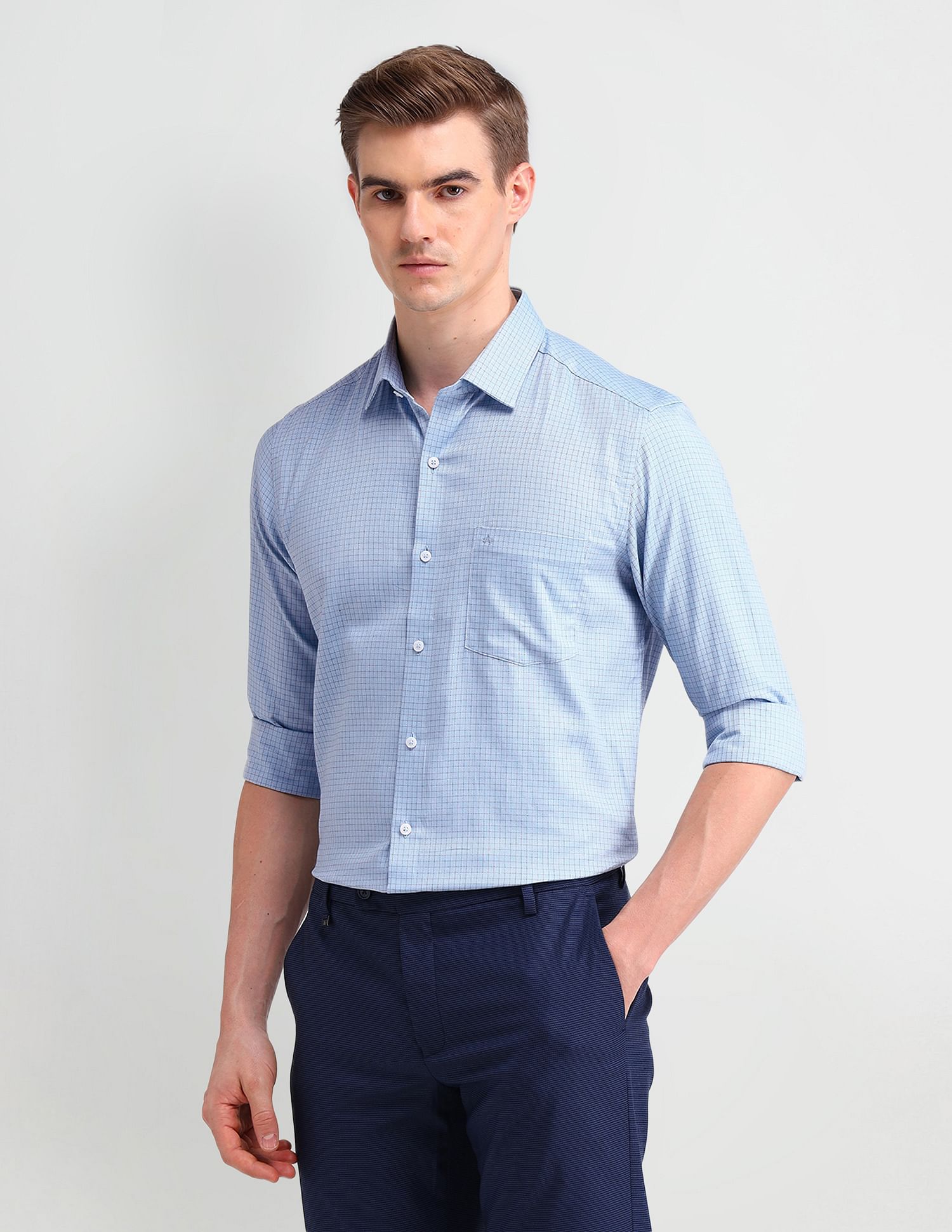 Arrow Brooklyn Fit Windowpane Checked Shirt