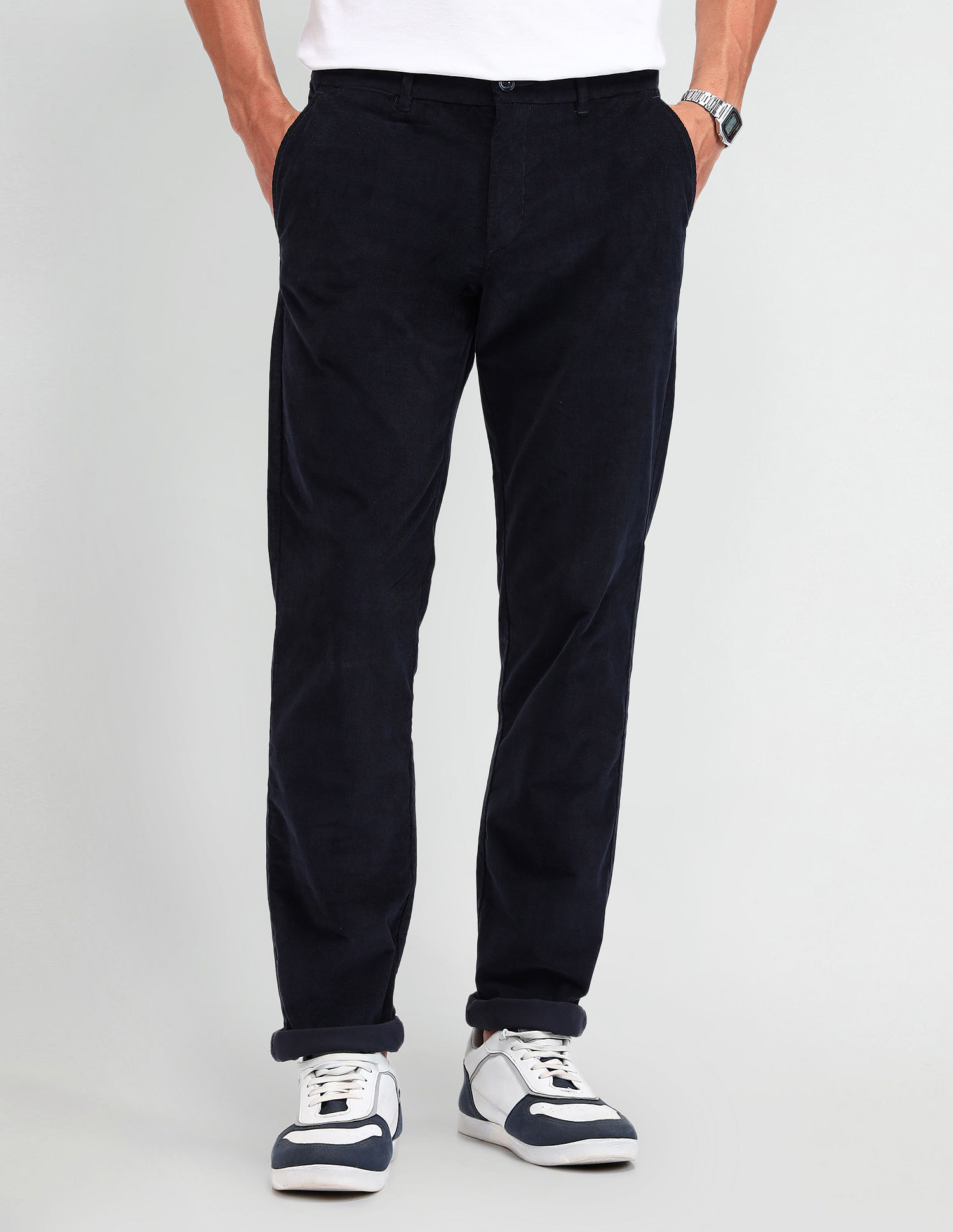 Arrow Sport Regular Fit Corduroy Trousers