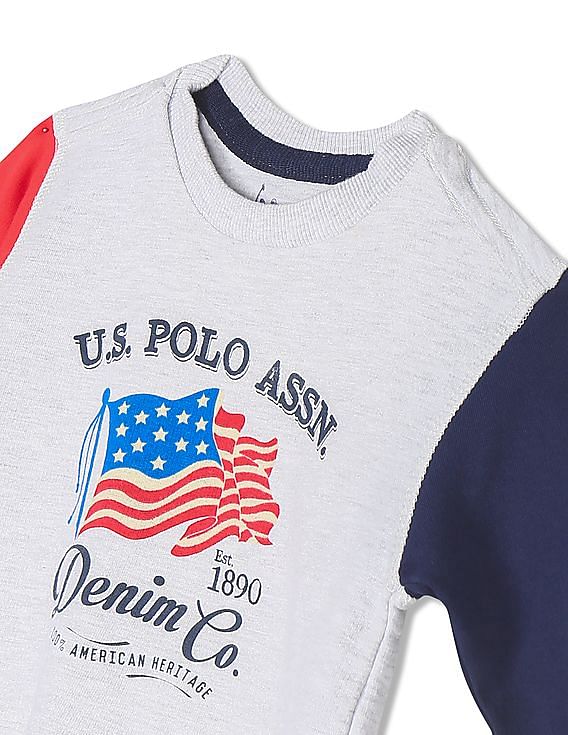 U.S. Polo Assn. Kids Crew Neck Brand Print Sweatshirt