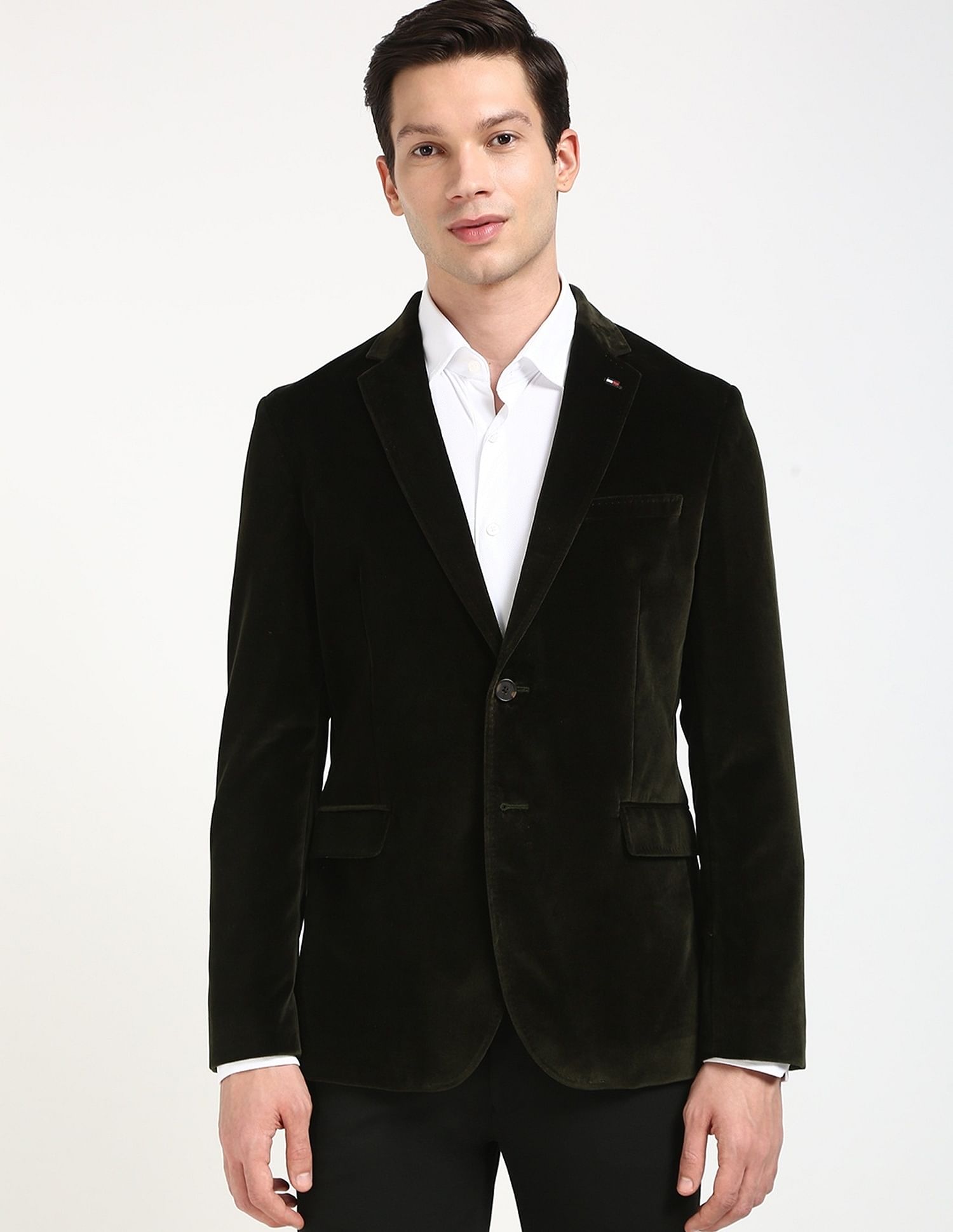 Tommy Hilfiger Solid Regular-Fit Cotton Blazer