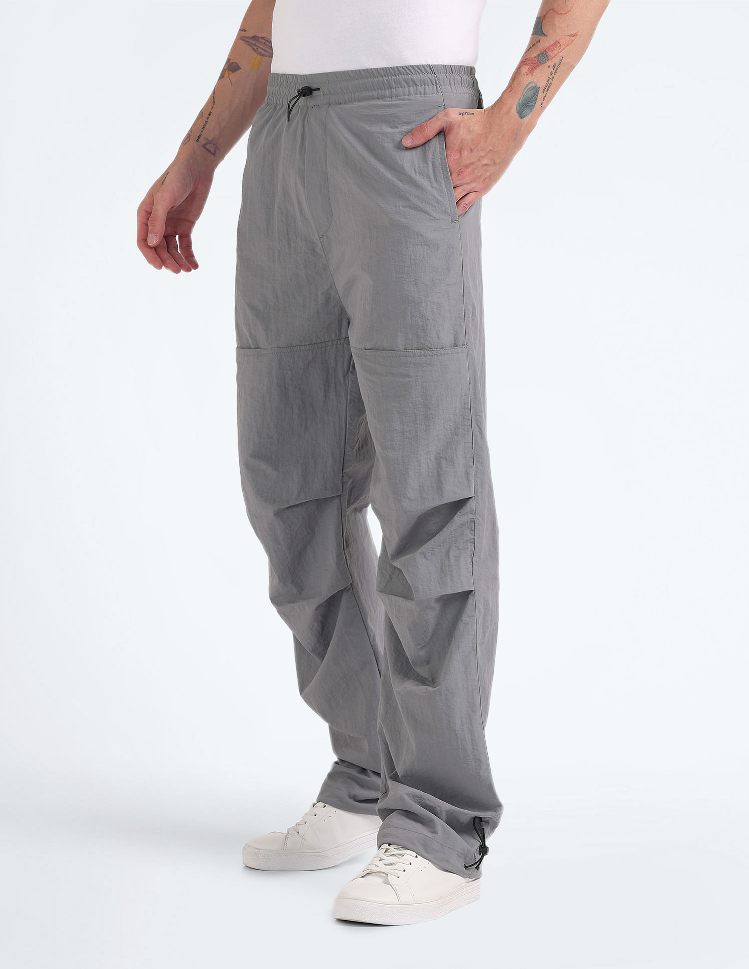 Flying Machine Mid Rise Loose Fit Cargo Pants