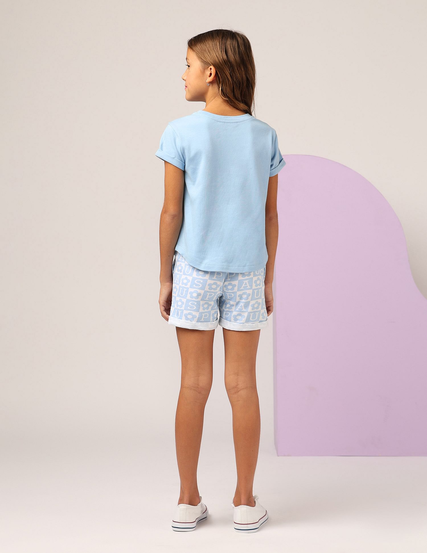 U.S. Polo Assn. Kids Girls Brand Embroidered Relaxed Fit T-Shirt
