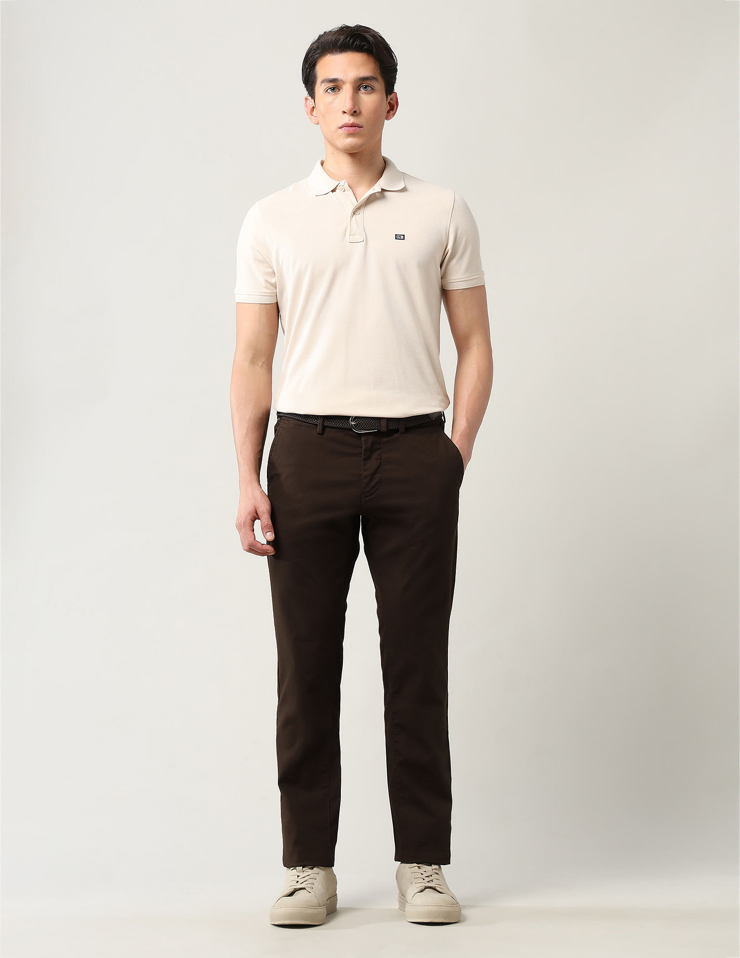 Arrow Sport Solid Dobby Trousers
