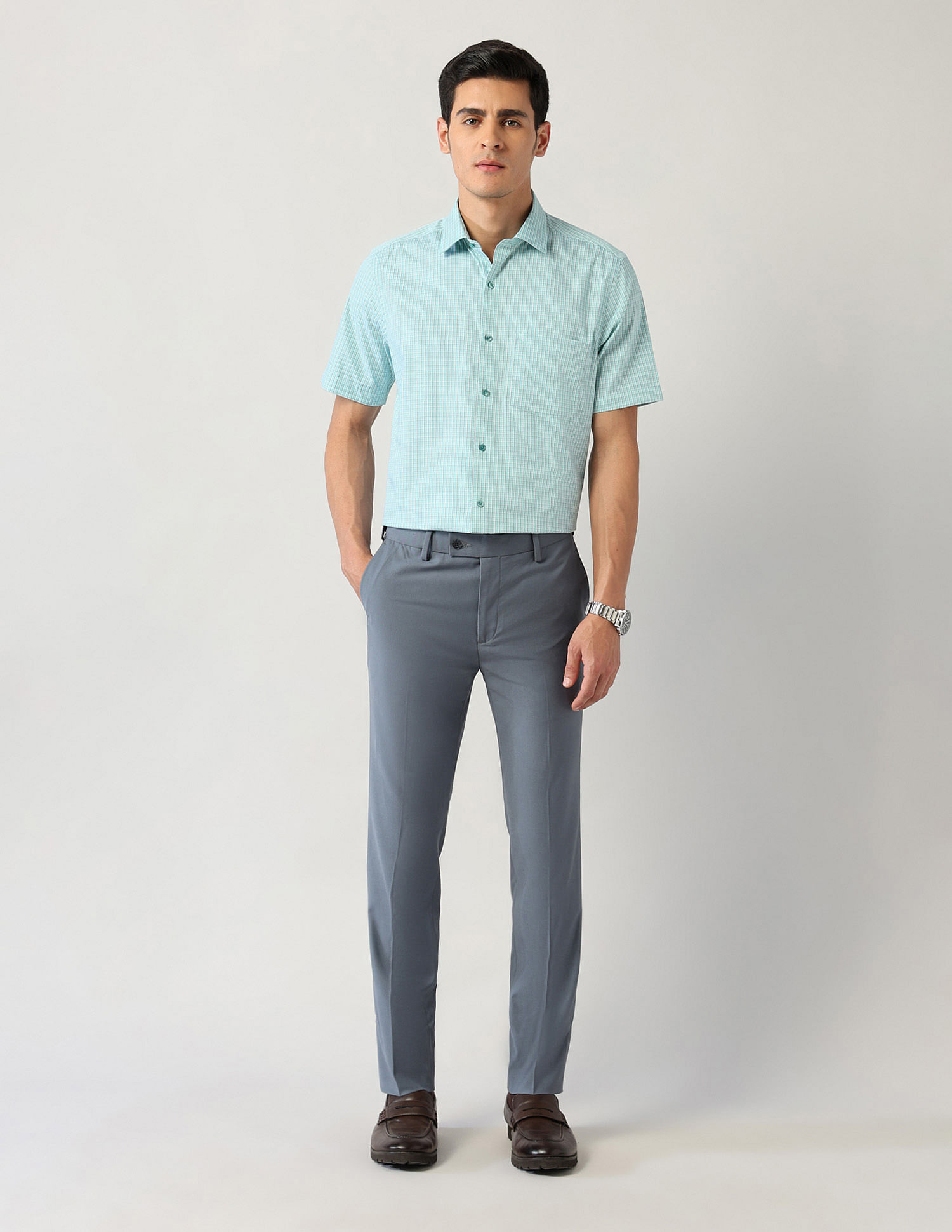Arrow Liberty Classic Fit Outline Checked Shirt