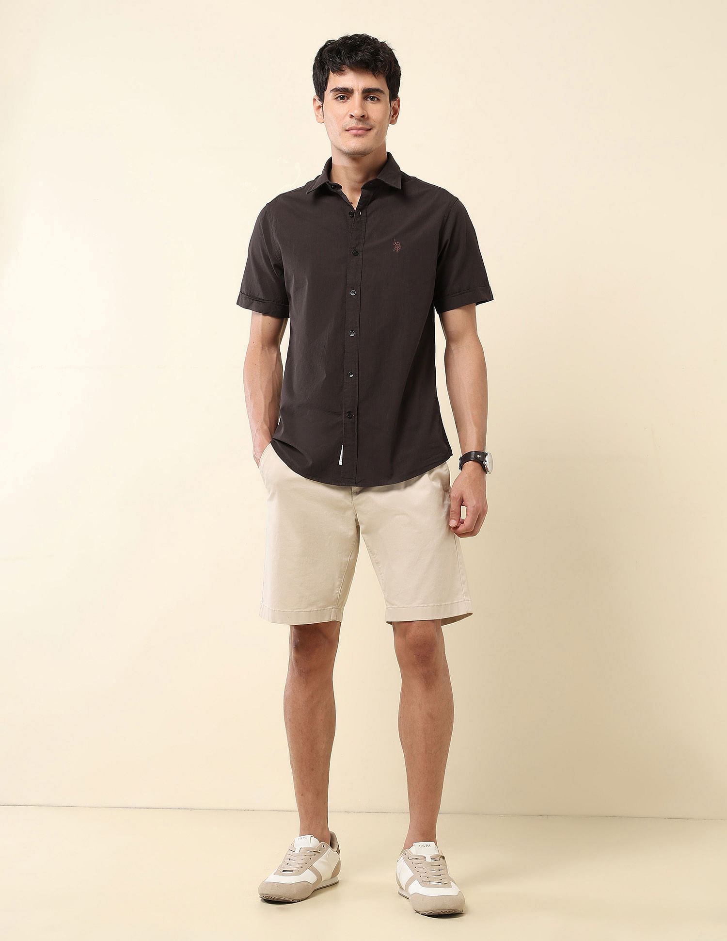 U.S. Polo Assn. Textured Pure Cotton Shirt