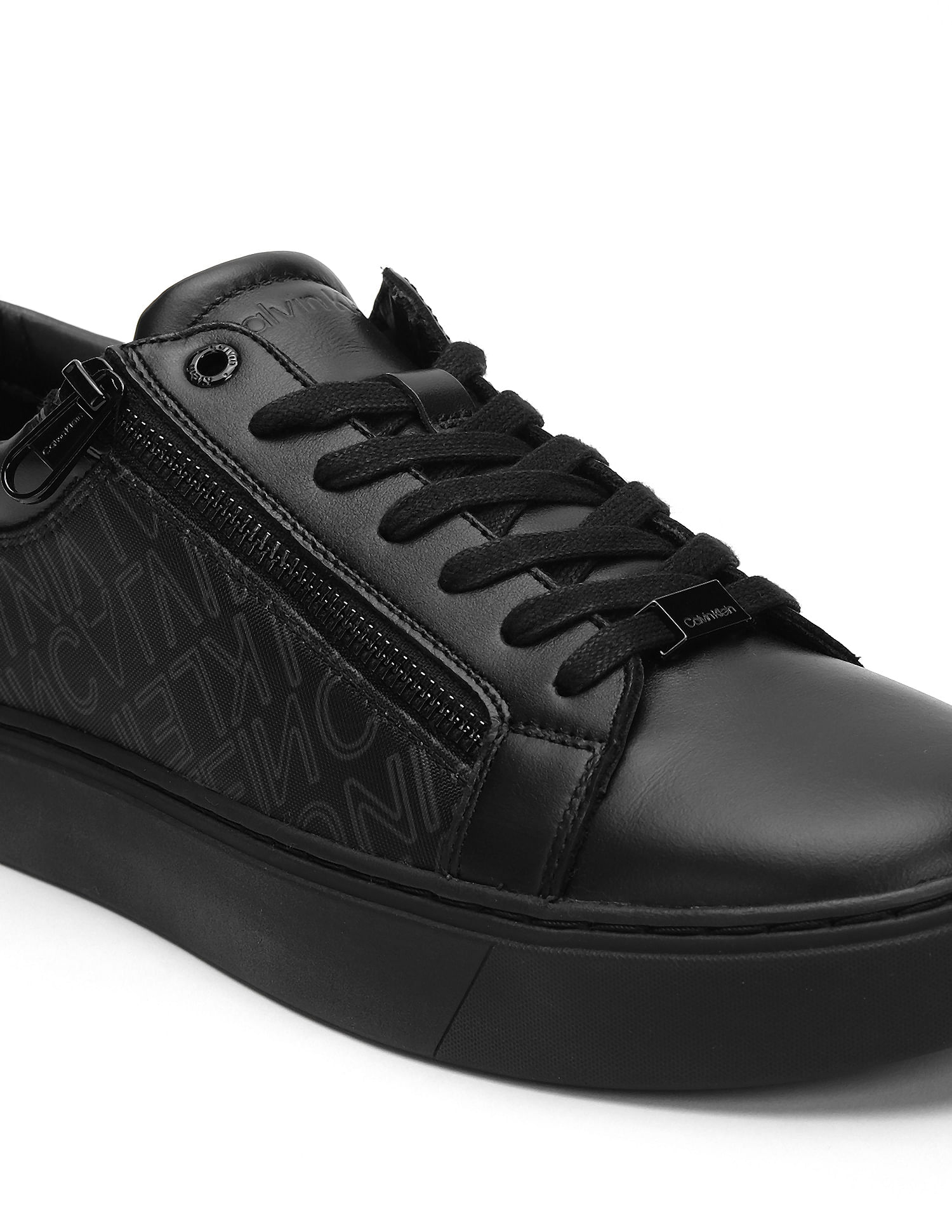 ★ ★ Men's Khaki Grey Black CKJ Monogram Embroid Buy Calvin Klein Men Monogram Lace-Up Sneakers - NNNOW.com