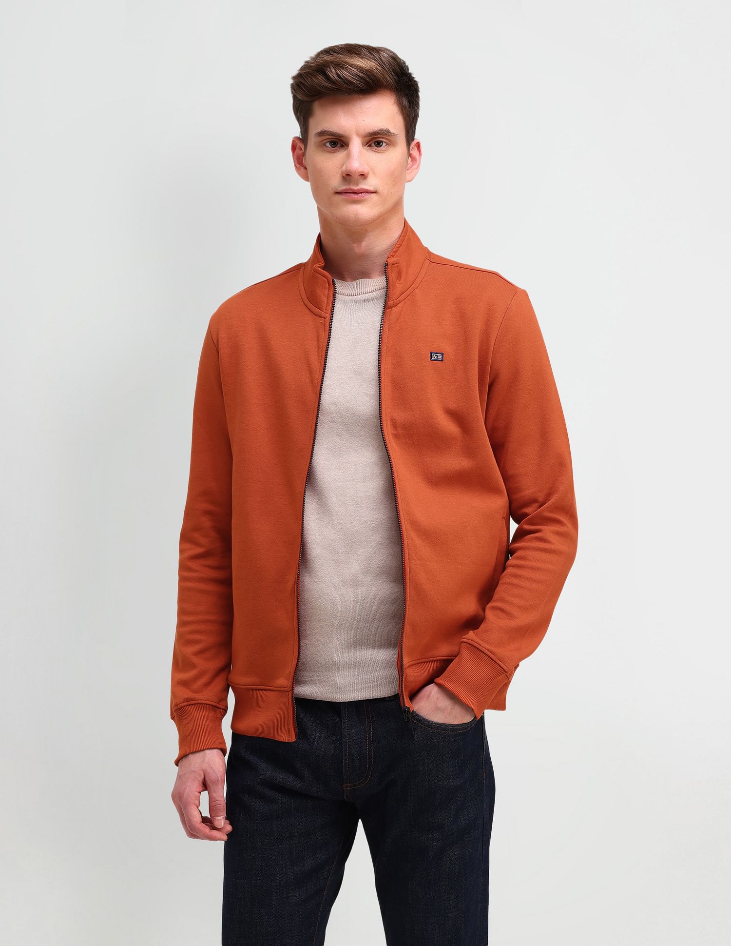 Arrow Sport Mock Neck Regular Fit Sweatshirt