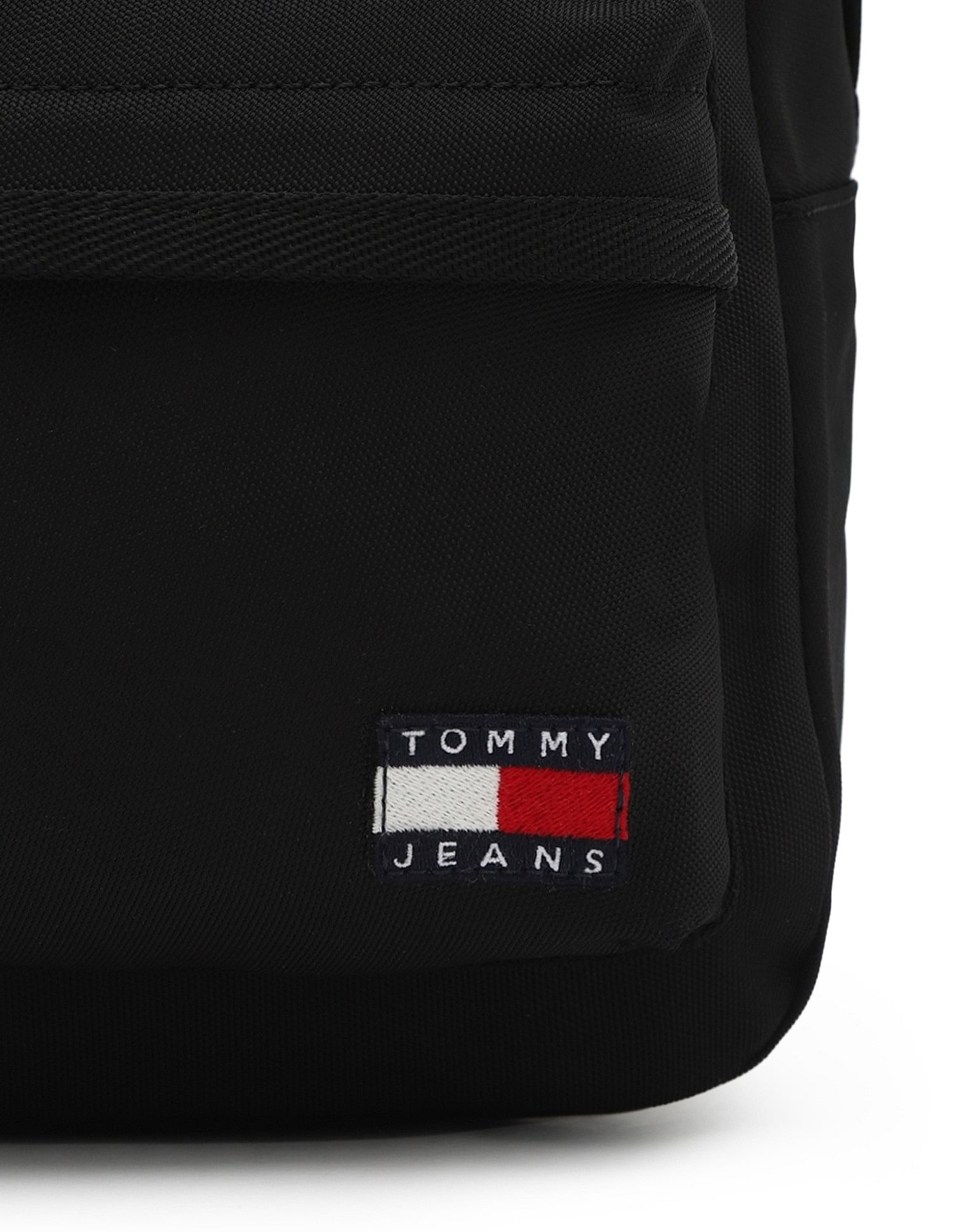 Tommy Hilfiger Solid Black Polyester Backpacks