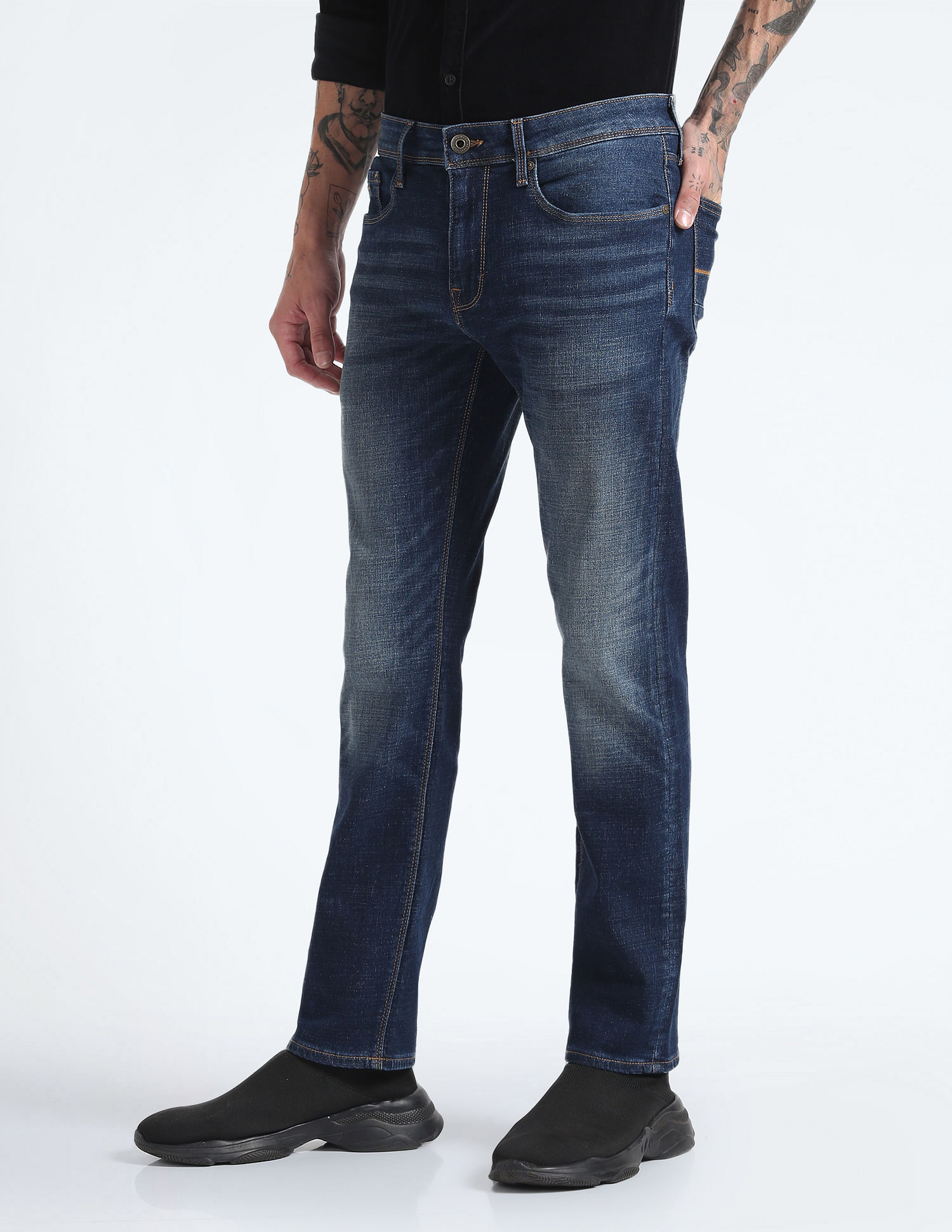 Flying Machine Slim Tapered Fit Stone Wash Jeans