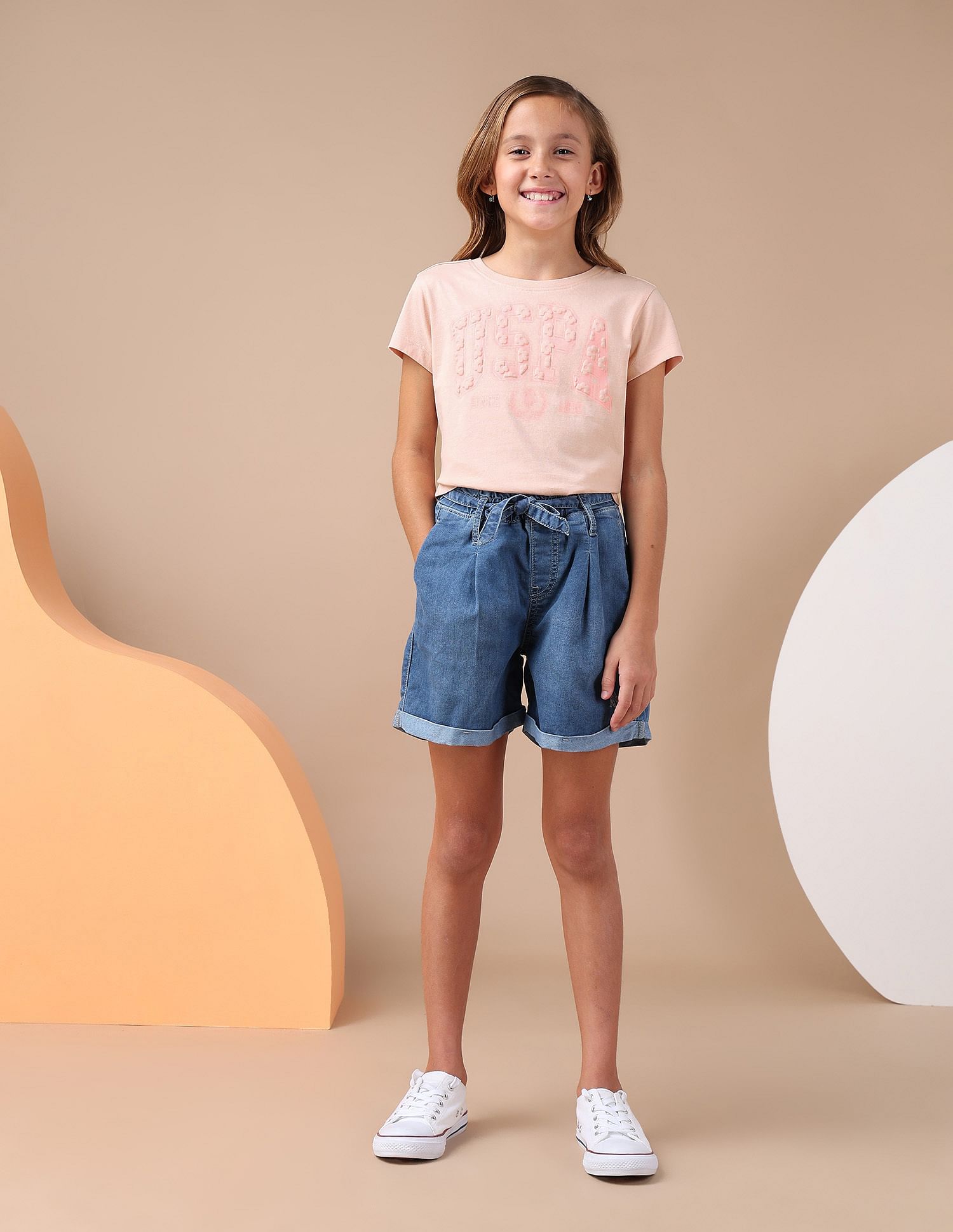 U.S. Polo Assn. Kids Girls Puff Print Relaxed Fit T-Shirt
