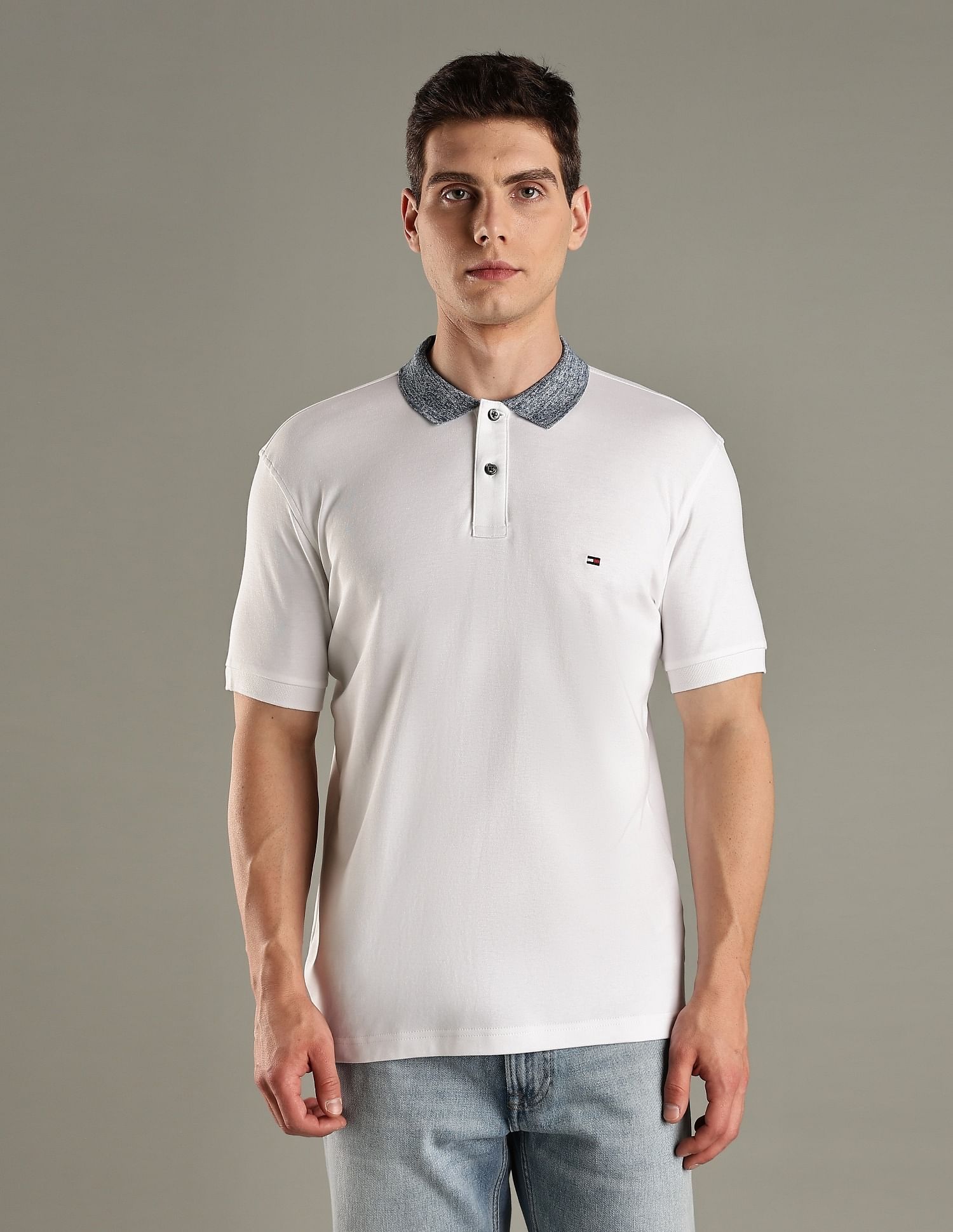 Tommy Hilfiger Solid Regular-Fit Cotton Polo T-Shirt