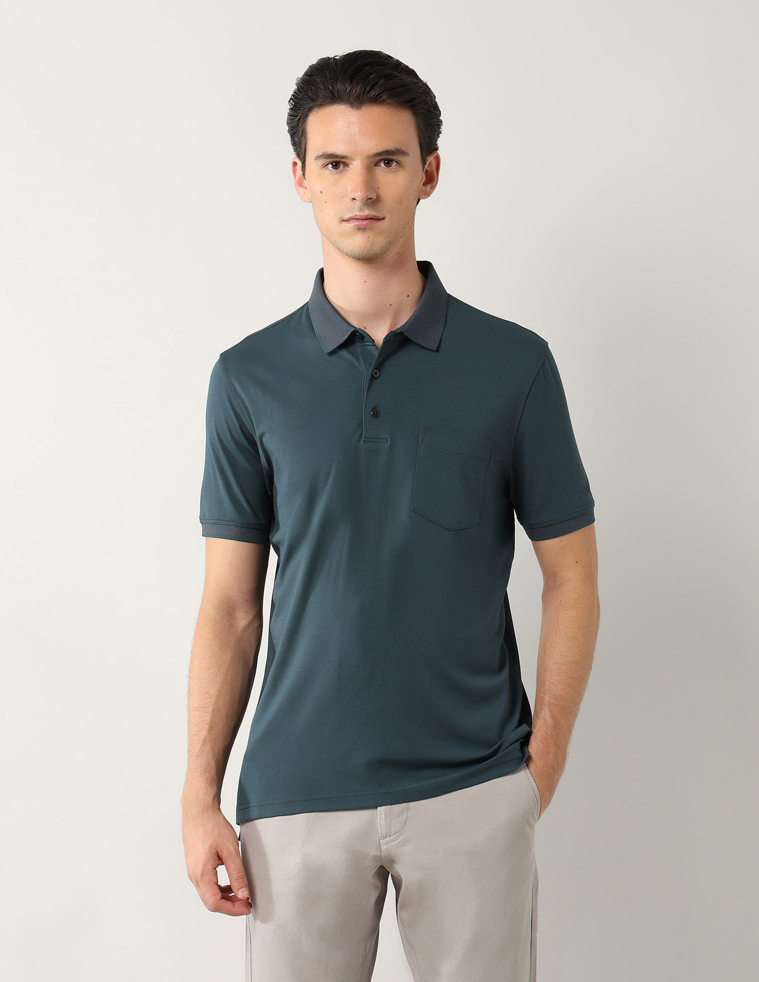Arrow Solid Regular Fit Polo Shirt