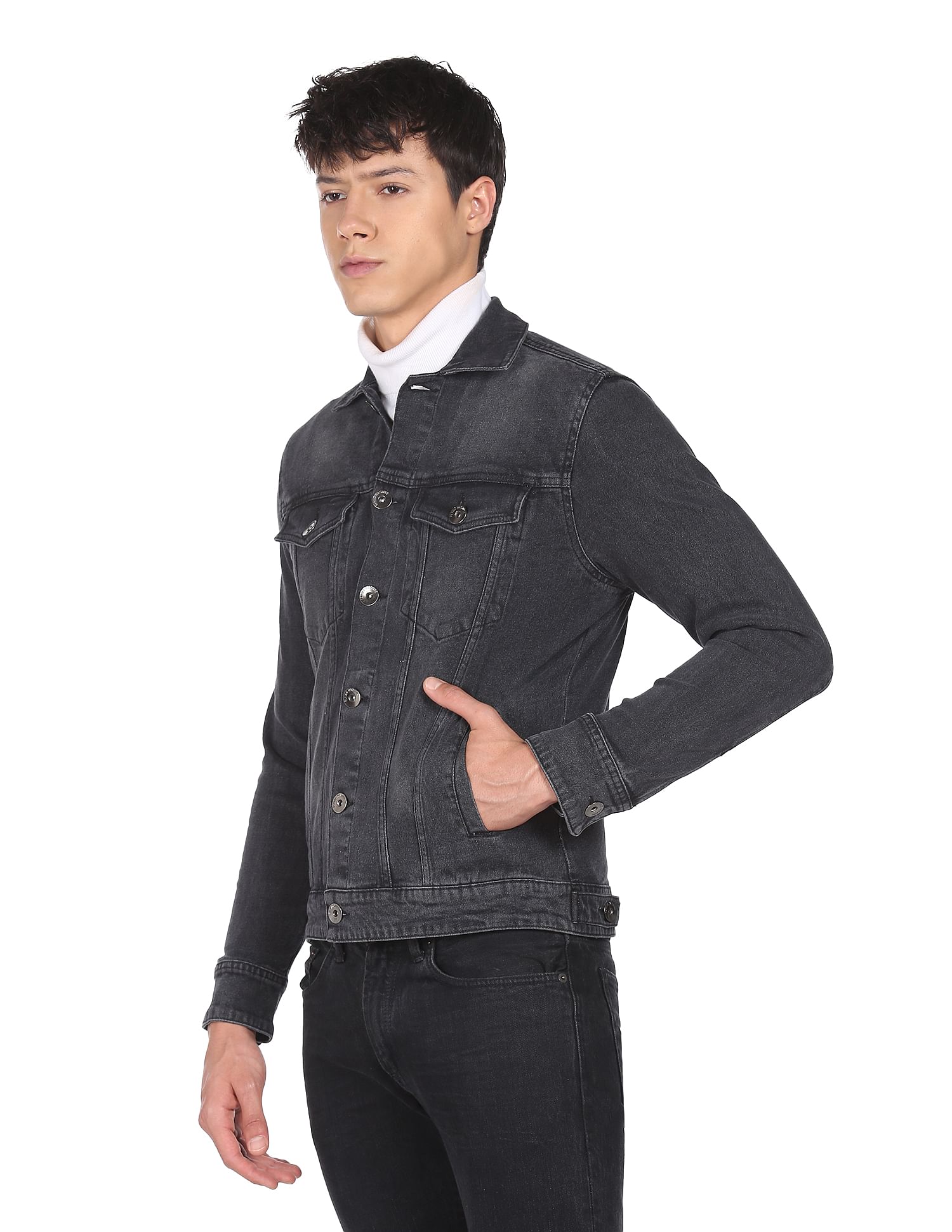 Flying Machine Washed Denim Jacket