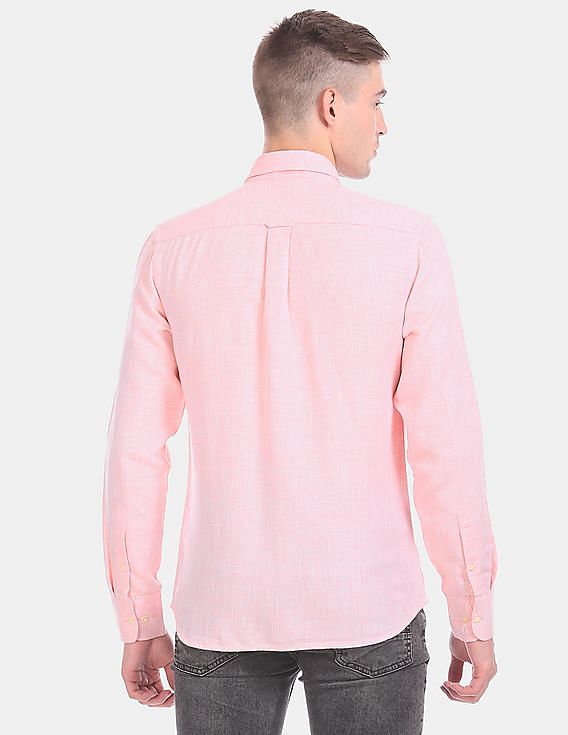 U.S. Polo Assn. Long Sleeve Cotton Lyocell Linen Casual Shirt