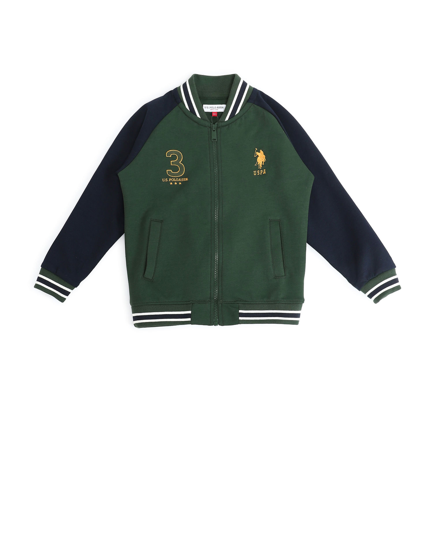 U.S. Polo Assn. Kids Boys Colour Block Raglan Sleeve Sweatshirt