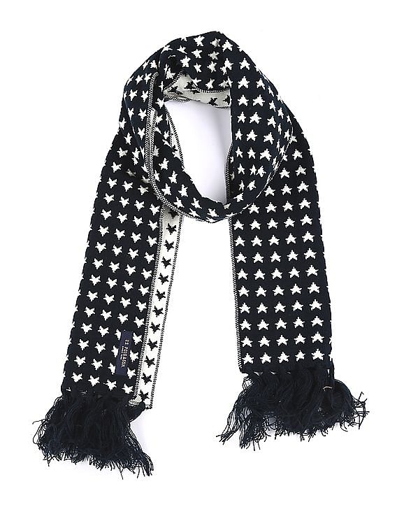 U.S. Polo Assn. Patterned Knit Wool Muffler