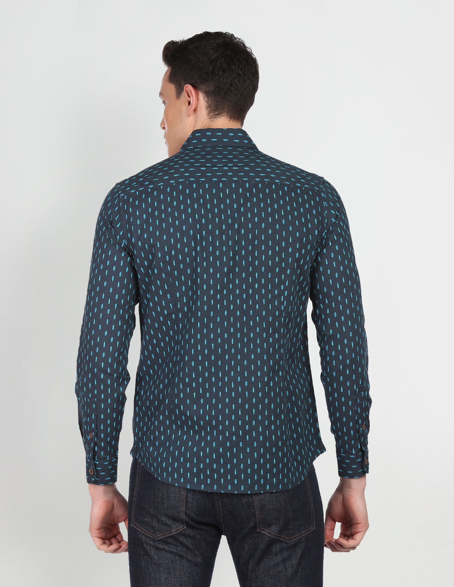 U.S. Polo Assn. Denim Co. Spread Collar Cotton Printed Casual Shirt