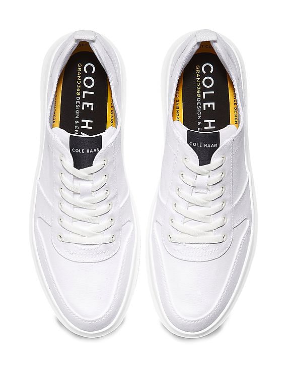 Cole Haan Men White Grandpro Rally Canvas Court Sneakers