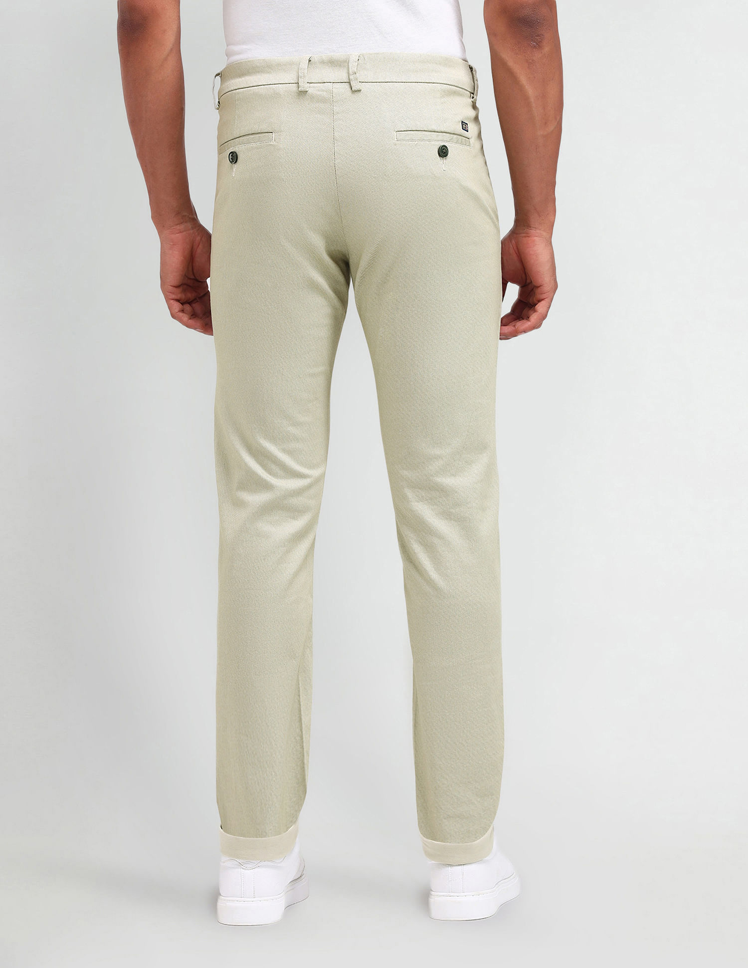 Arrow Sport Slim Fit Satin Textured Trousers
