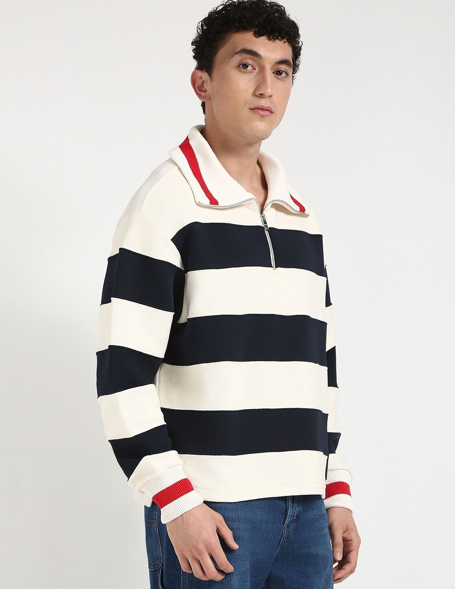 Tommy Hilfiger Striped Relaxed-Fit Cotton Sweatshirt