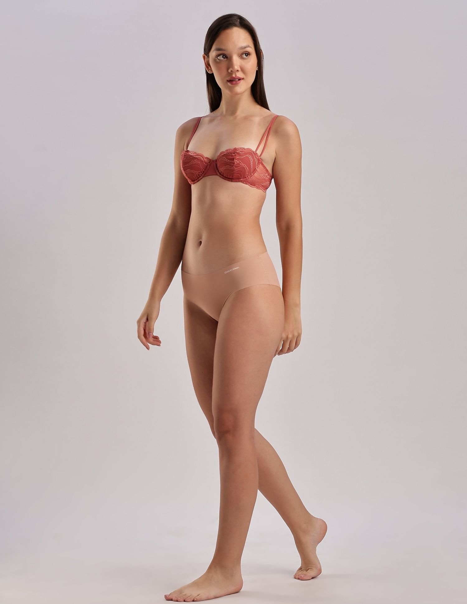 Calvin Klein Underwear Beige Solid Low Rise Panties