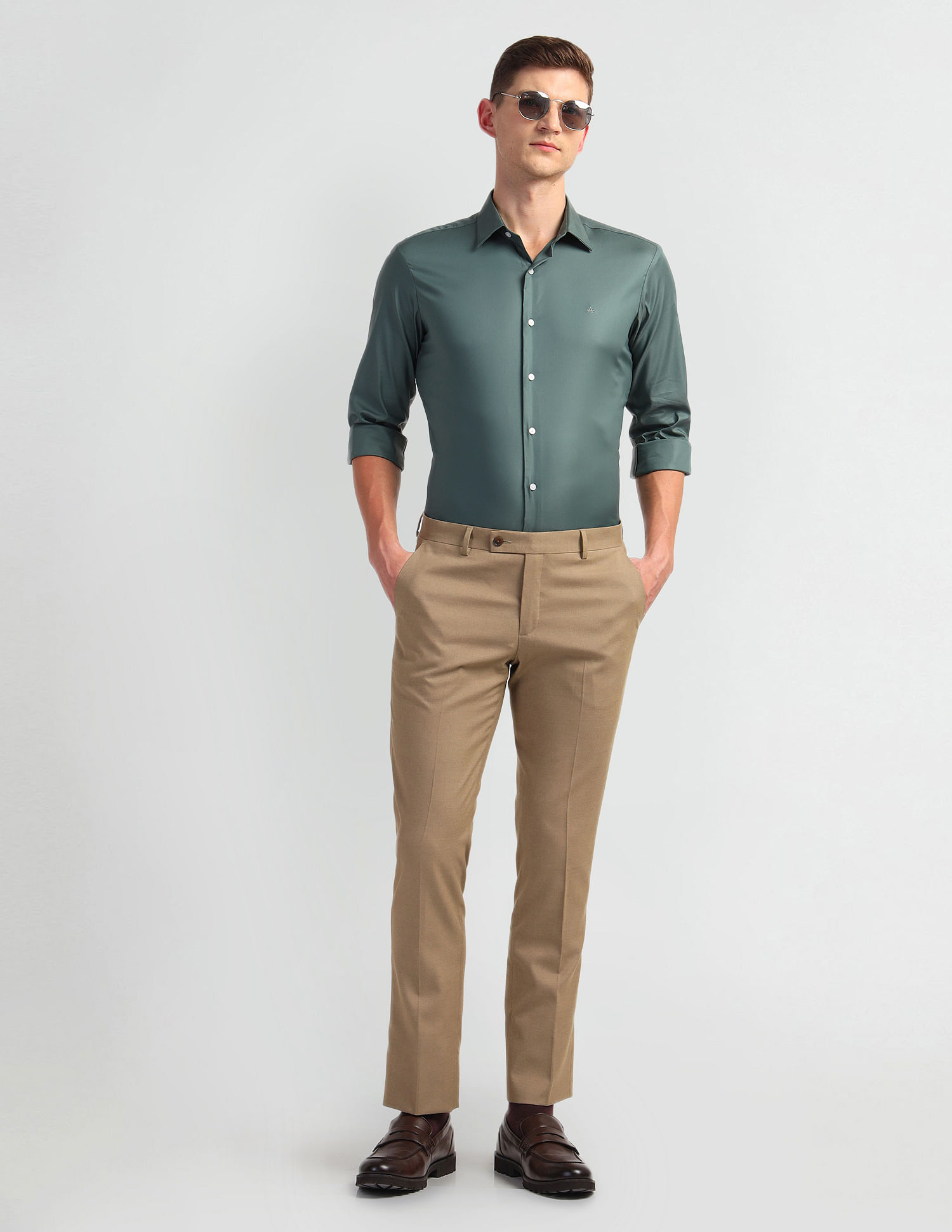 Arrow Newyork Cotton Nylon Super Slim Fit Shirt