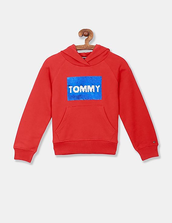 Tommy hilfiger red hot sale flag hoodie