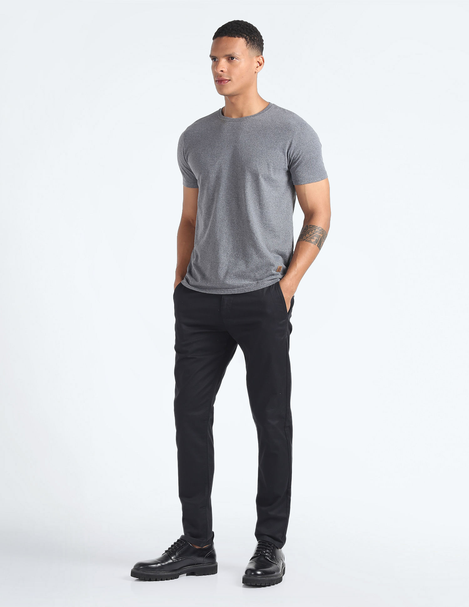 Flying Machine Super Slim Printed Twill Trousers